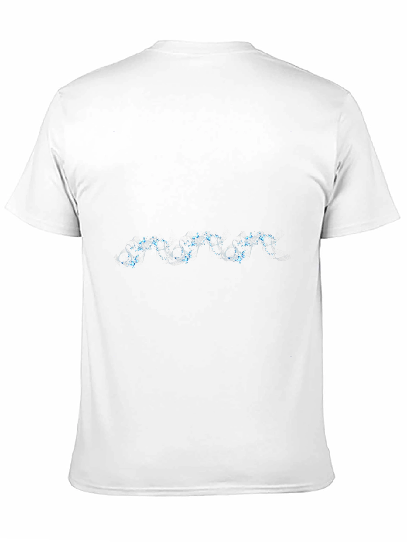 Black Men's Black T-Shirt with Abstract Blue Design view 11