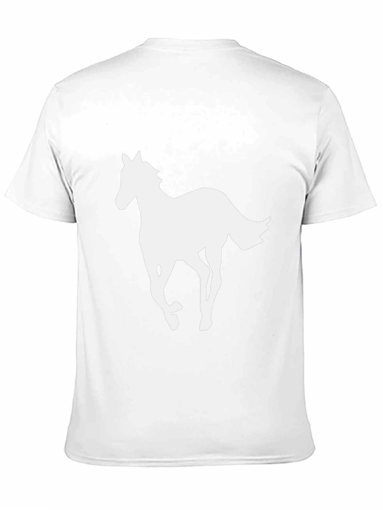 Black Black T-Shirt with White Horse Graphic view 11