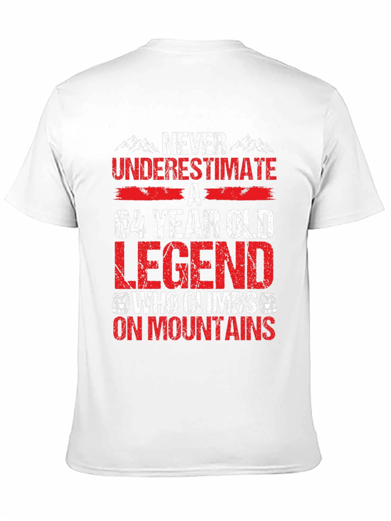 Black 64 Year Old Legend Mountain Climber T-Shirt view 11