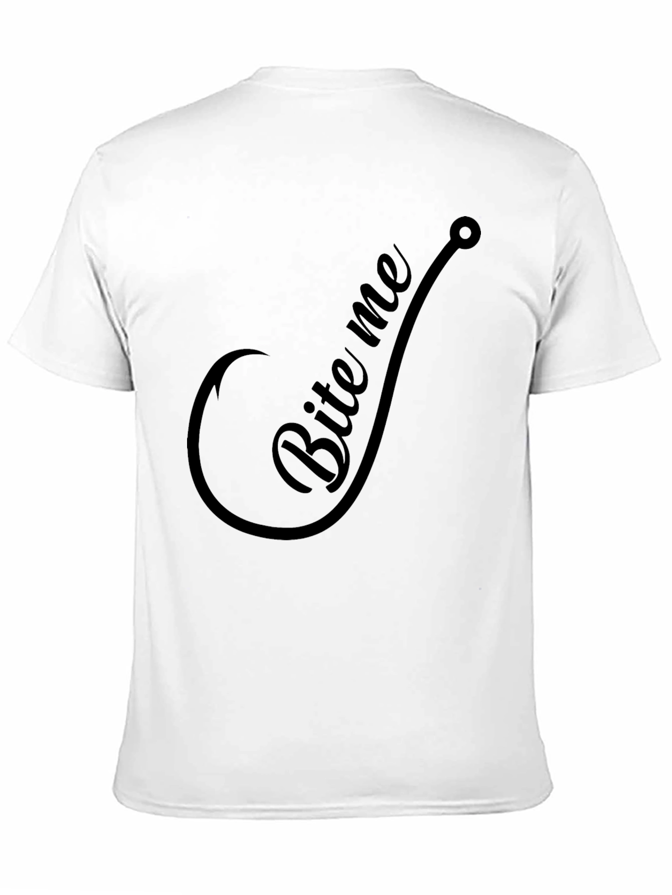 Black Bite Me Fishing Hook Graphic Tee - Black T-Shirt view 11