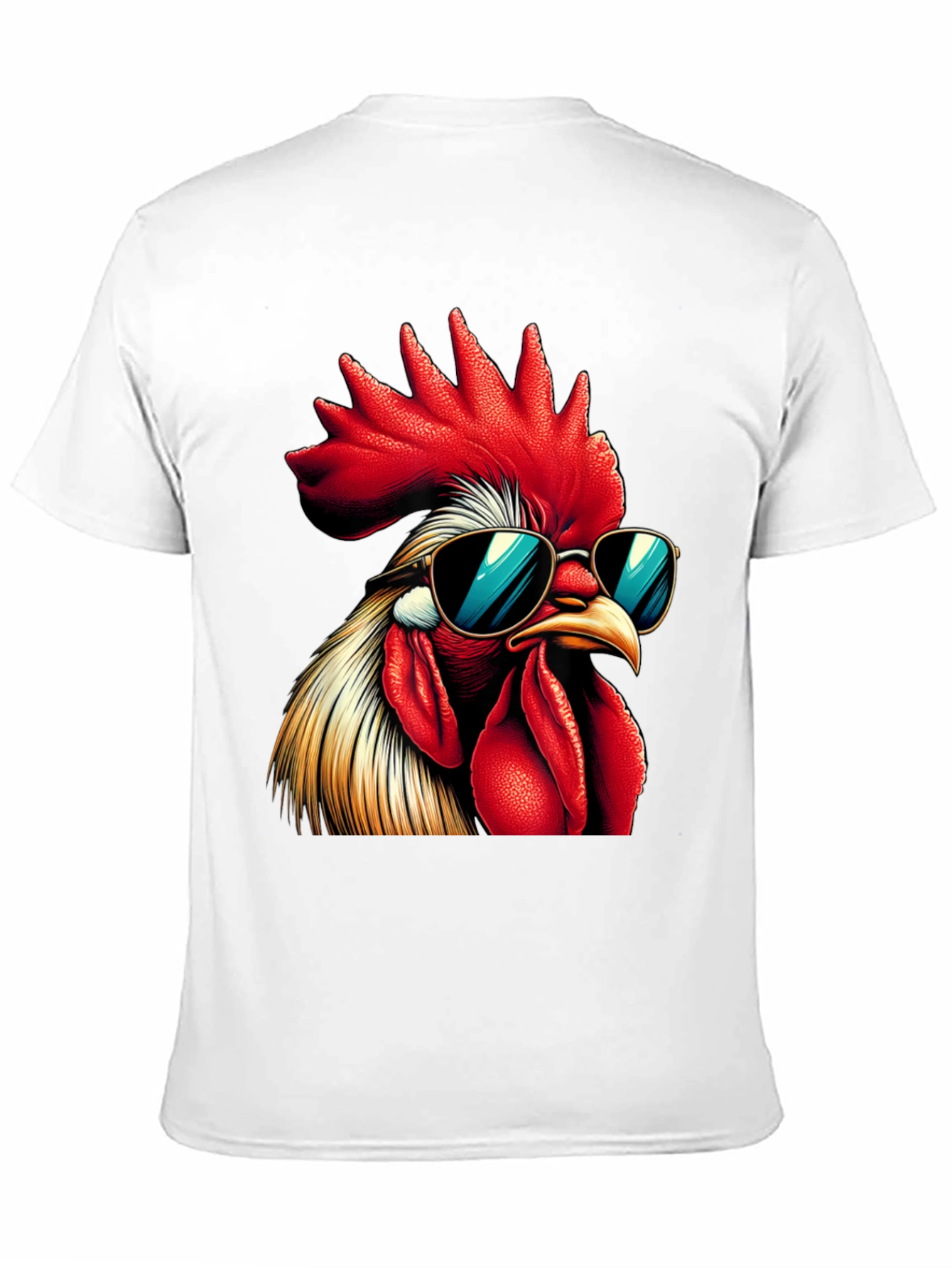 Black Cool Rooster Graphic Tee - Funny Chicken T-Shirt view 11
