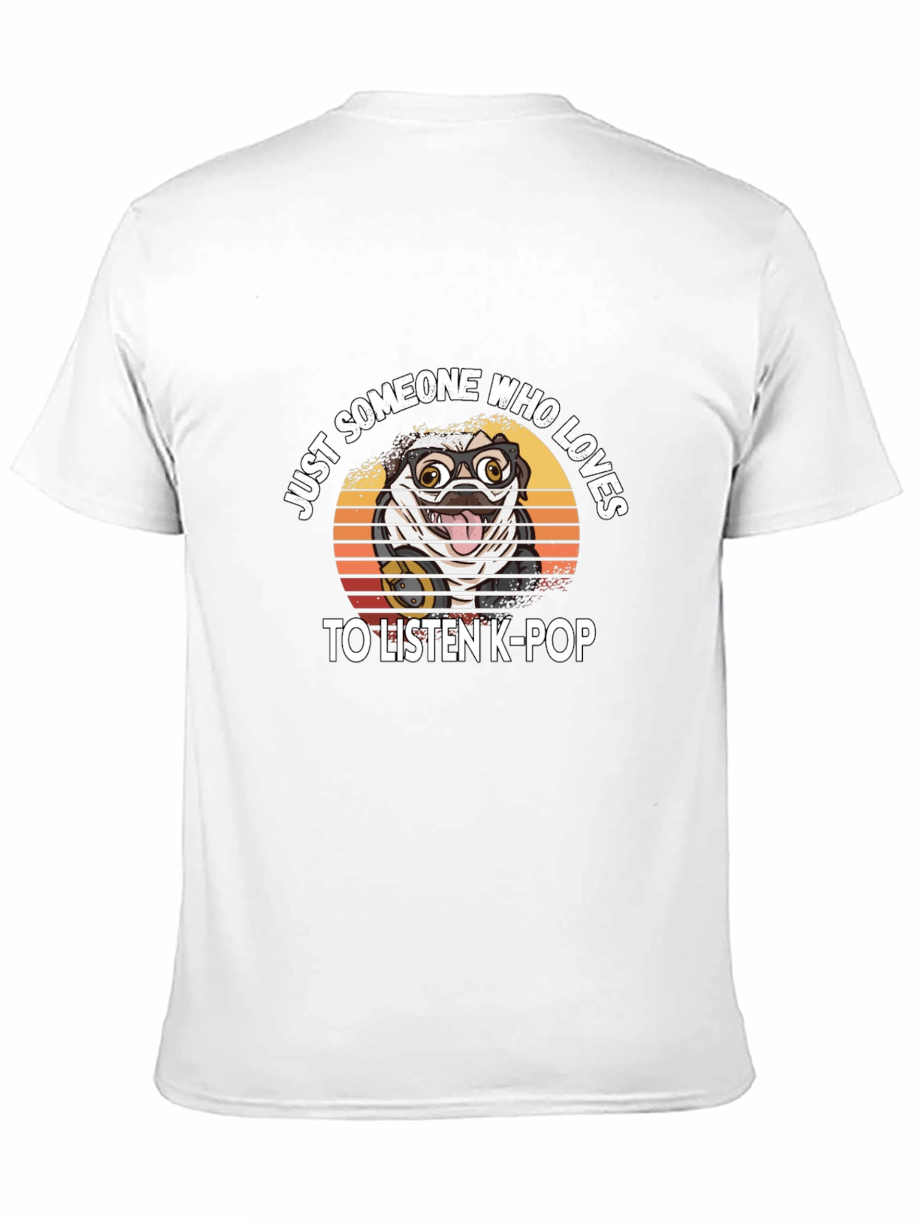 Black K-Pop Loving Pug T-Shirt view 11