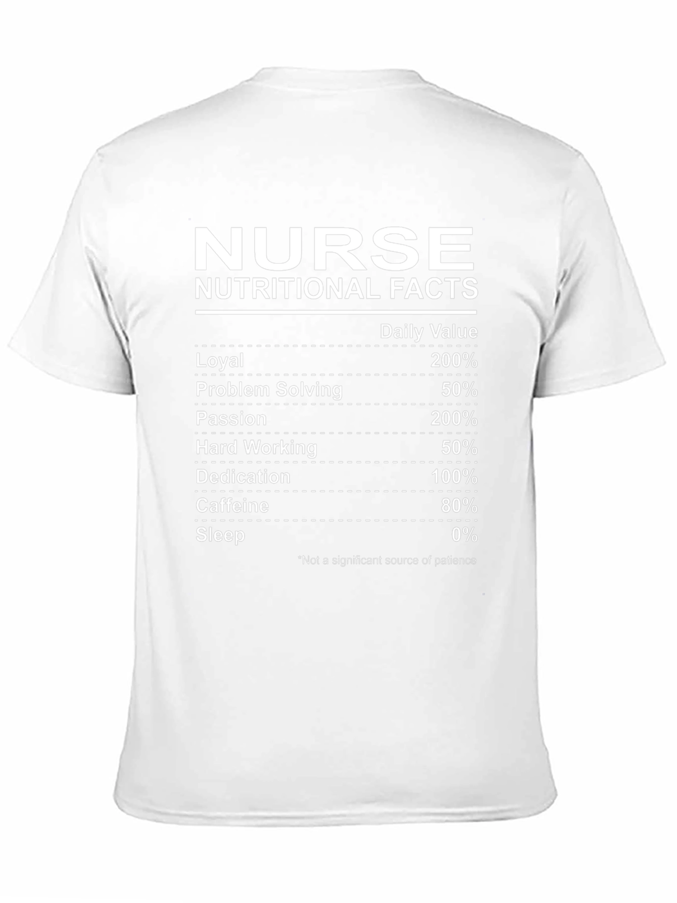 Nurse Nutritional Facts Black T-Shirt - 11