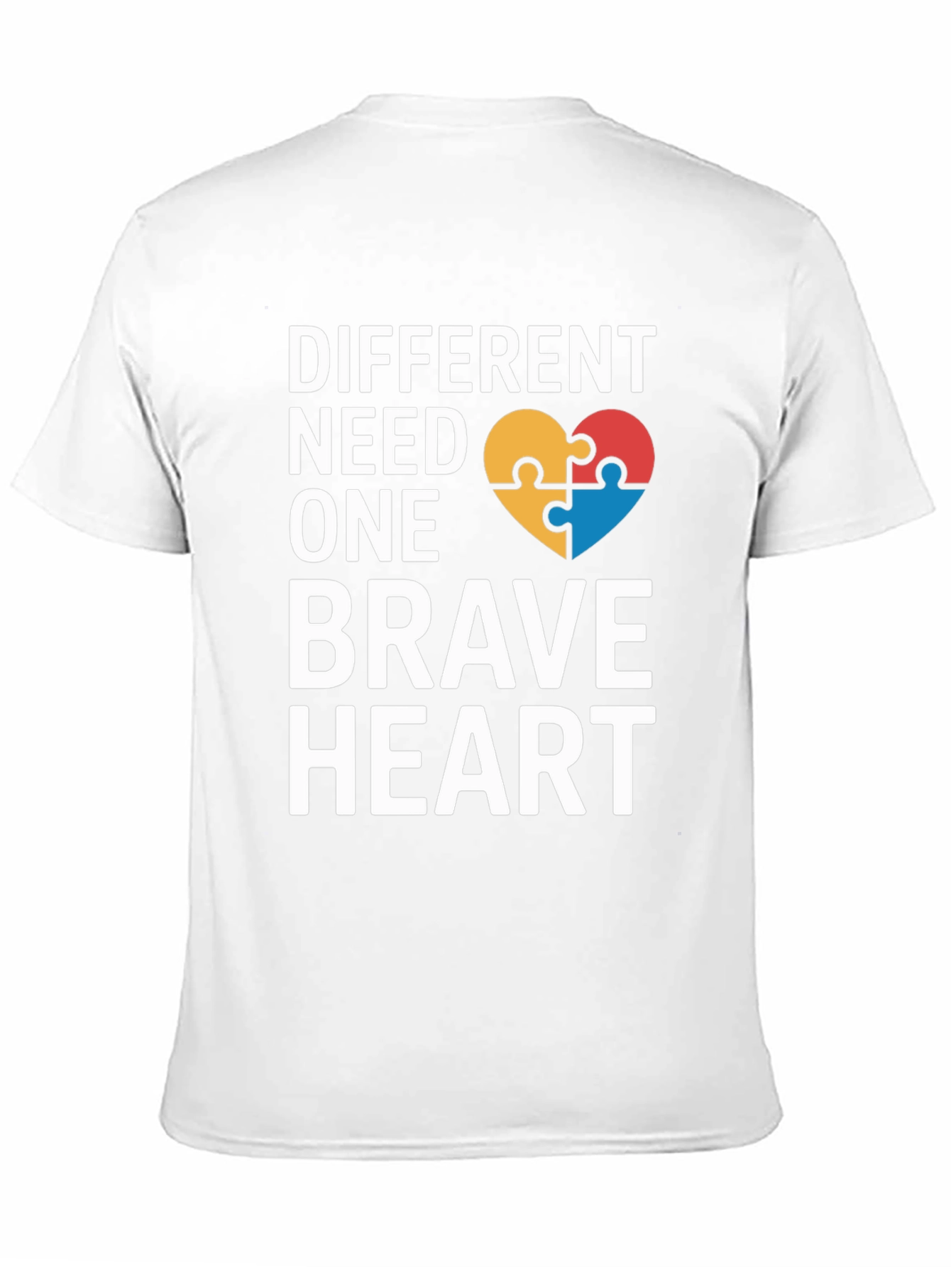Black Different Need One Brave Heart Autism Awareness T-Shirt view 11