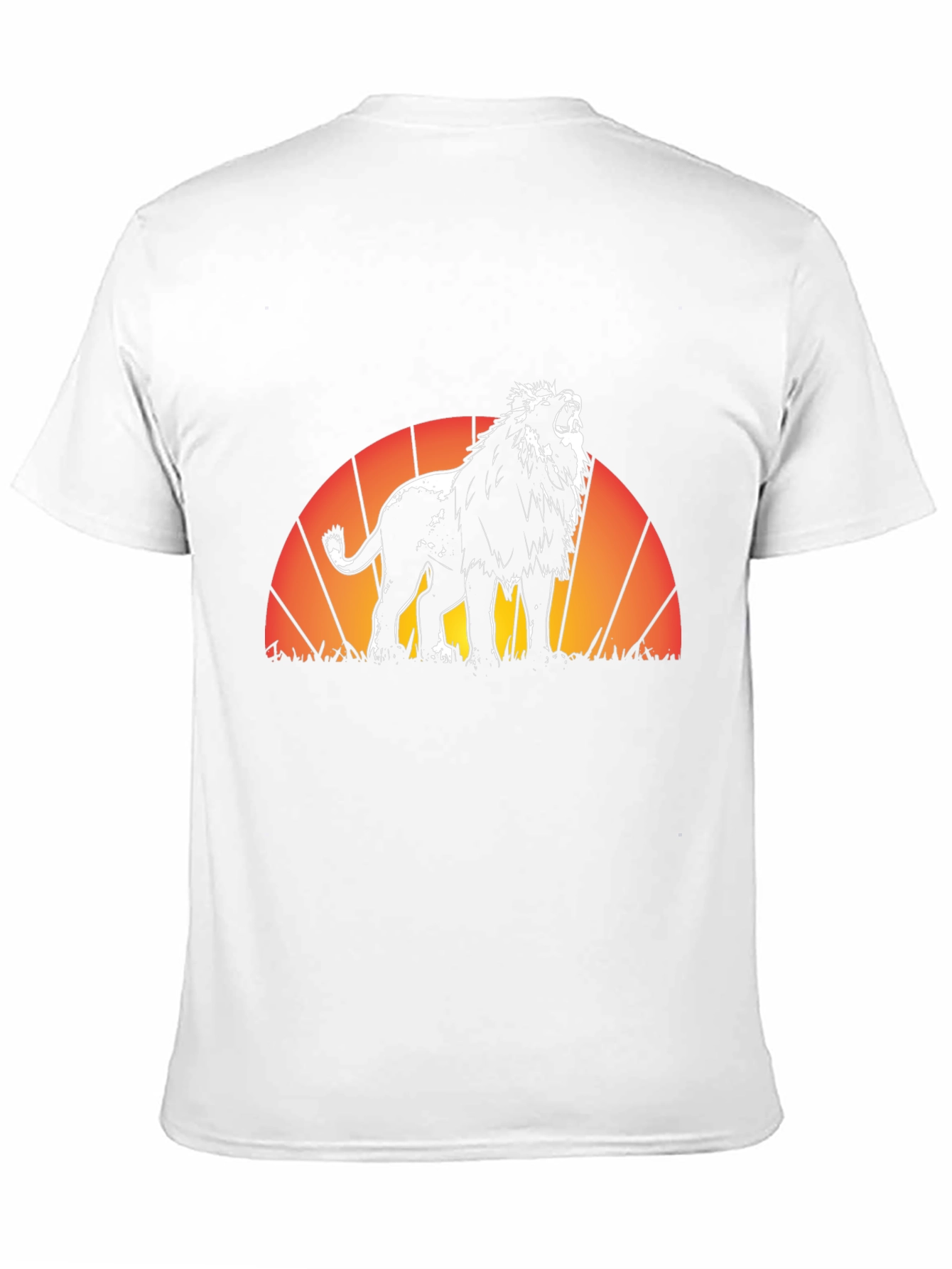 Black Lion Sunset Graphic Tee - Black Cotton T-Shirt view 11