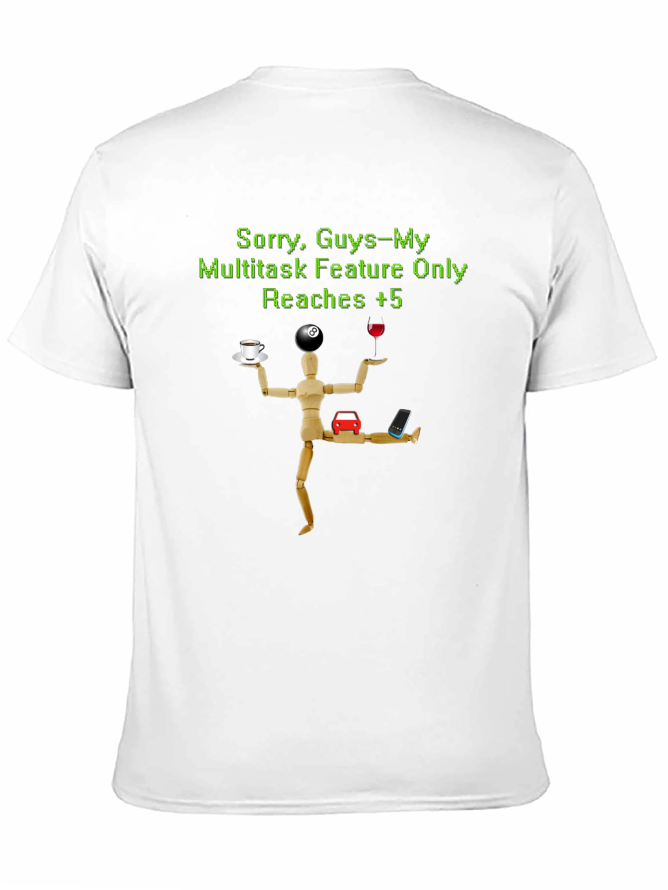 Black Multitask Feature T-Shirt - Humor view 11