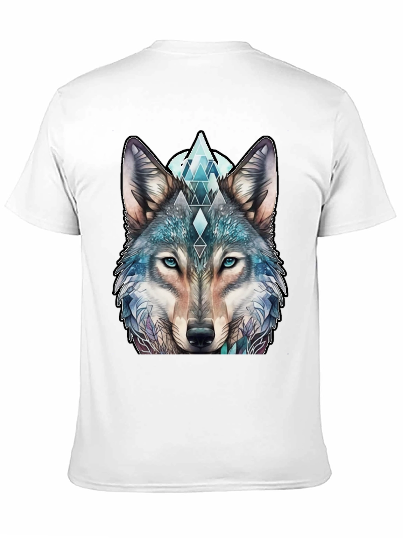 Black Wolf Graphic Tee - Geometric Design, Soft Cotton view 11