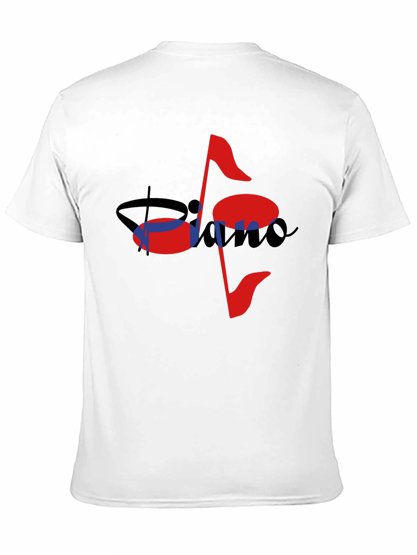 Black Musical Piano Note Black T-Shirt view 11