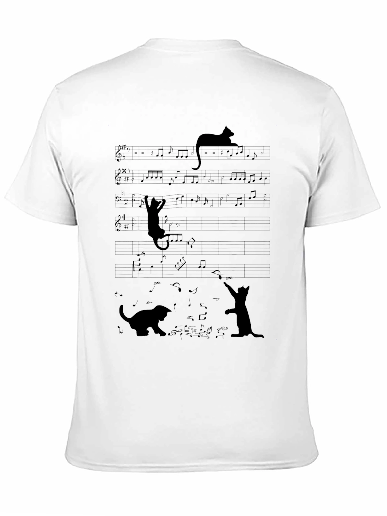 Black Cat Music Black T-Shirt view 11