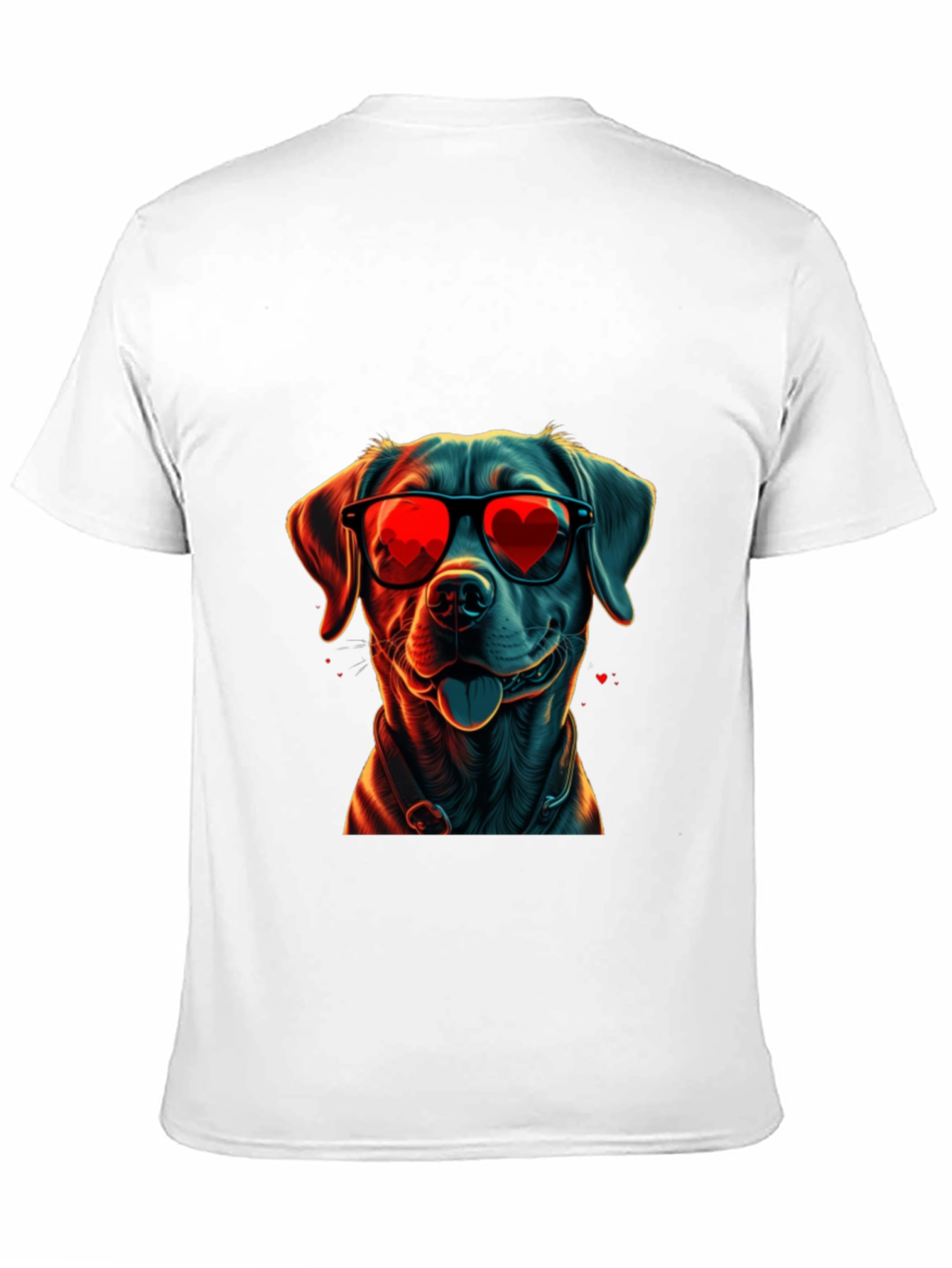 Black Dog with Heart Sunglasses Graphic Tee view 11
