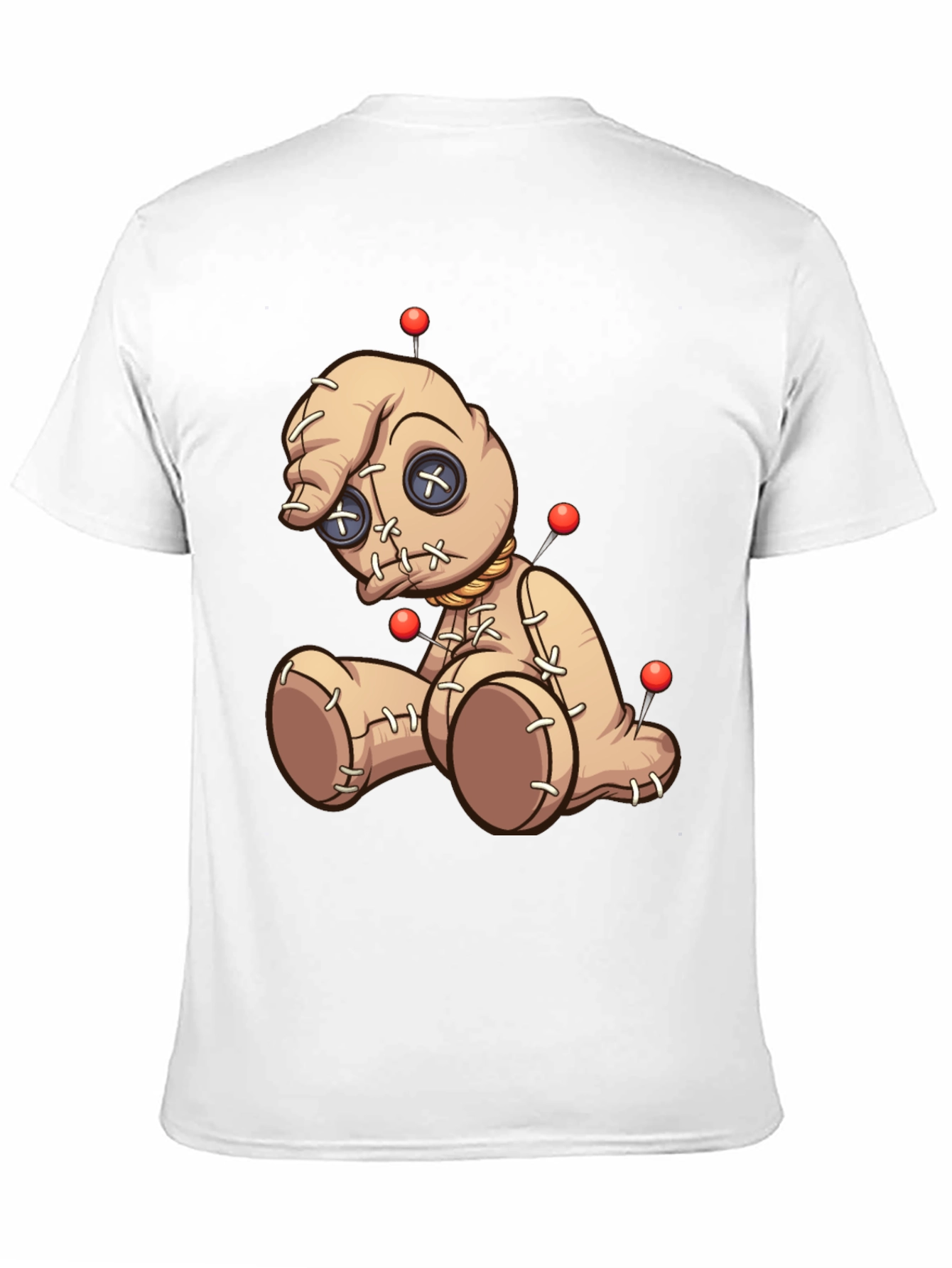 Black Voodoo Doll Graphic Print T-Shirt - Black view 11