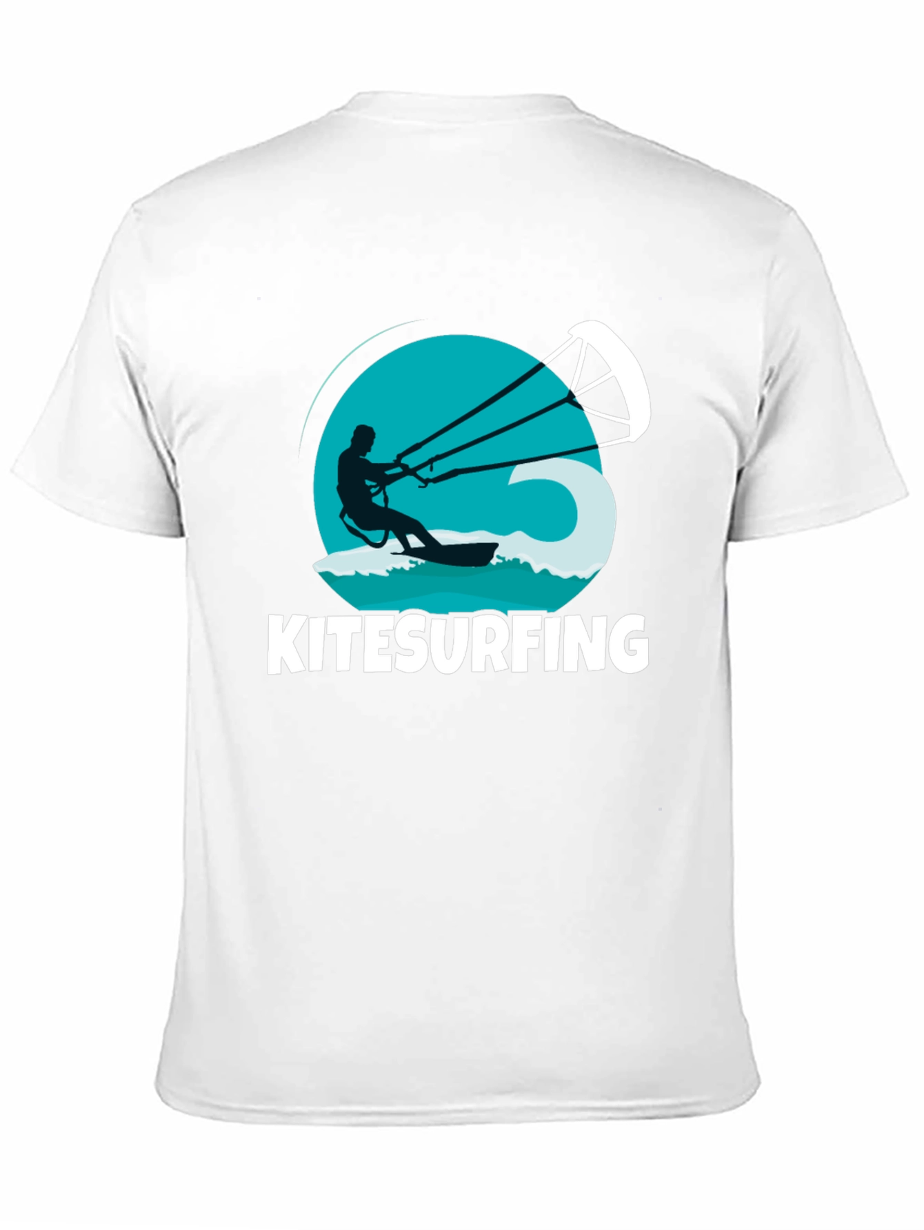 Black Kitesurfing T-Shirt: Black Graphic Tee view 11