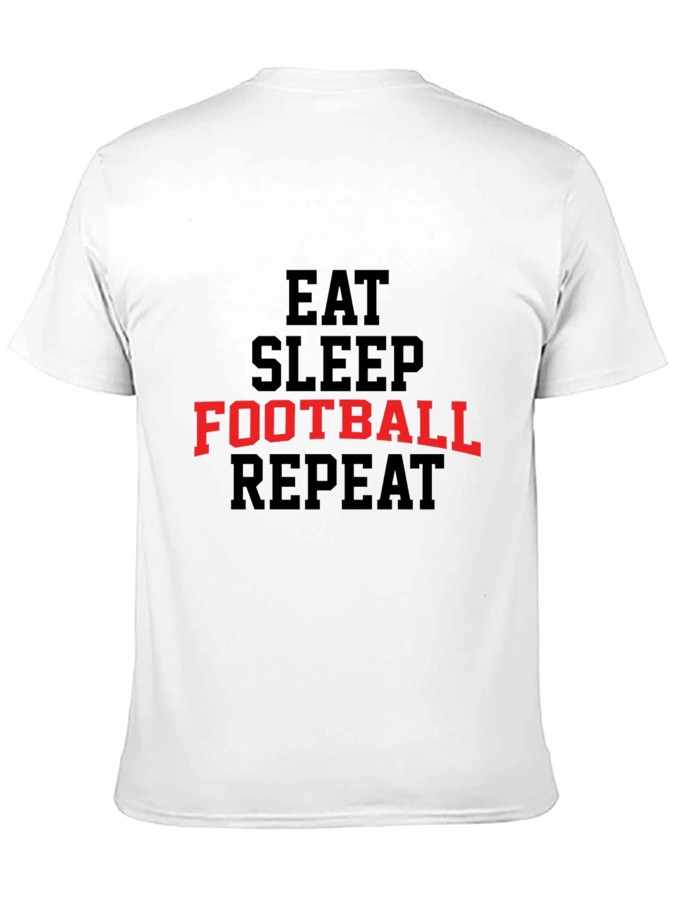 Black Eat Sleep Football Repeat Graphic Tee view 11
