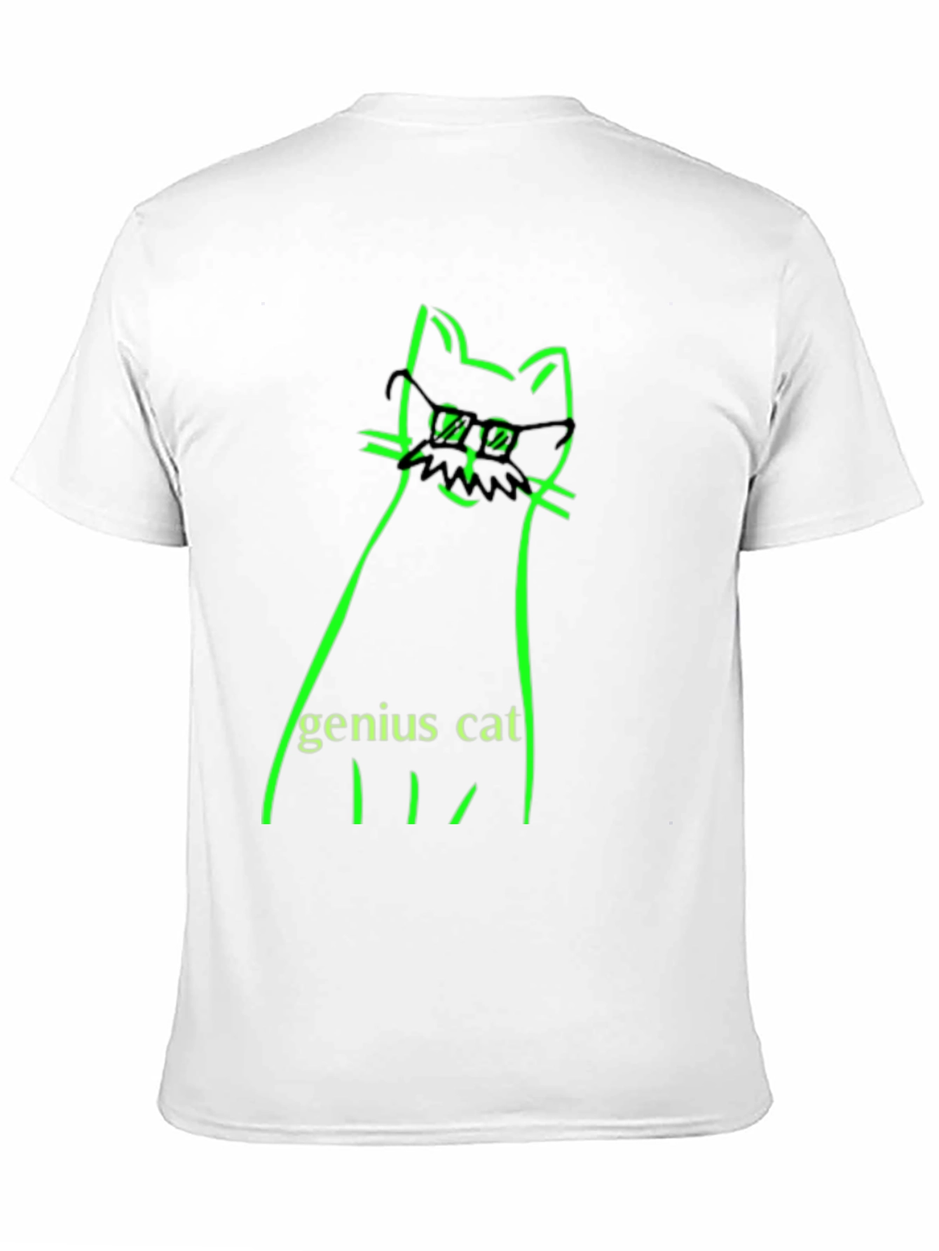 Black Genius Cat Black T-Shirt - Whimsical & Clever Design view 11