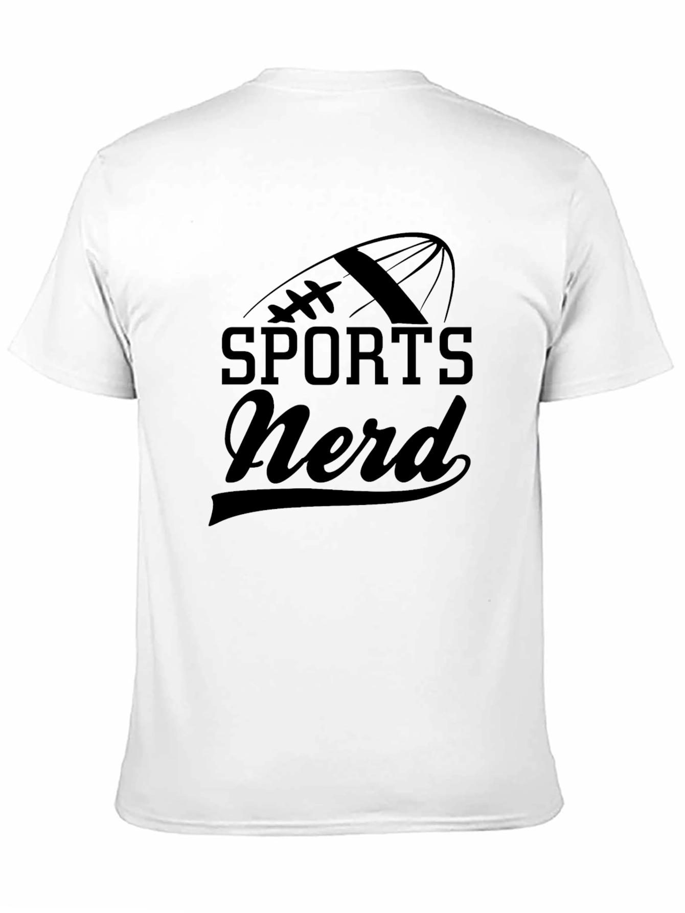 Black Sports Nerd Graphic T-Shirt - Black Cotton Tee view 11