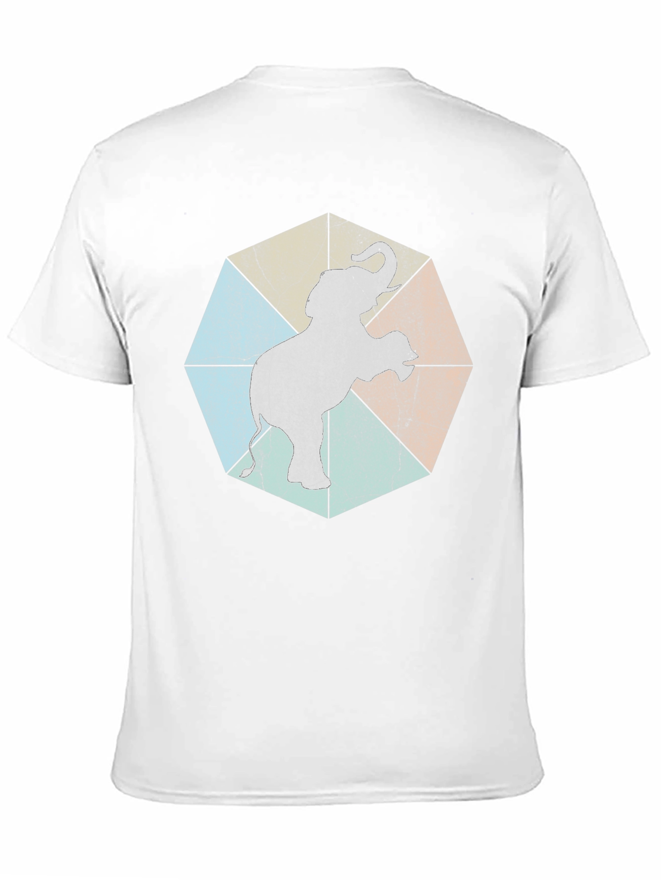 Black Geometric Elephant Graphic Tee - Trendy Animal Print Shirt view 11