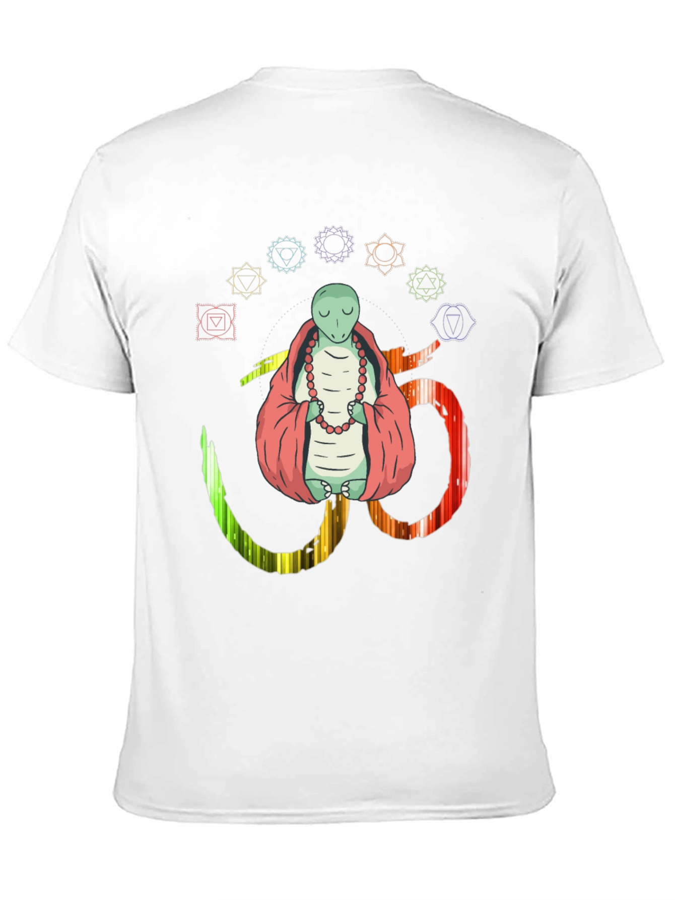 Black Meditating Lizard Om Yoga Chakra T-Shirt view 11