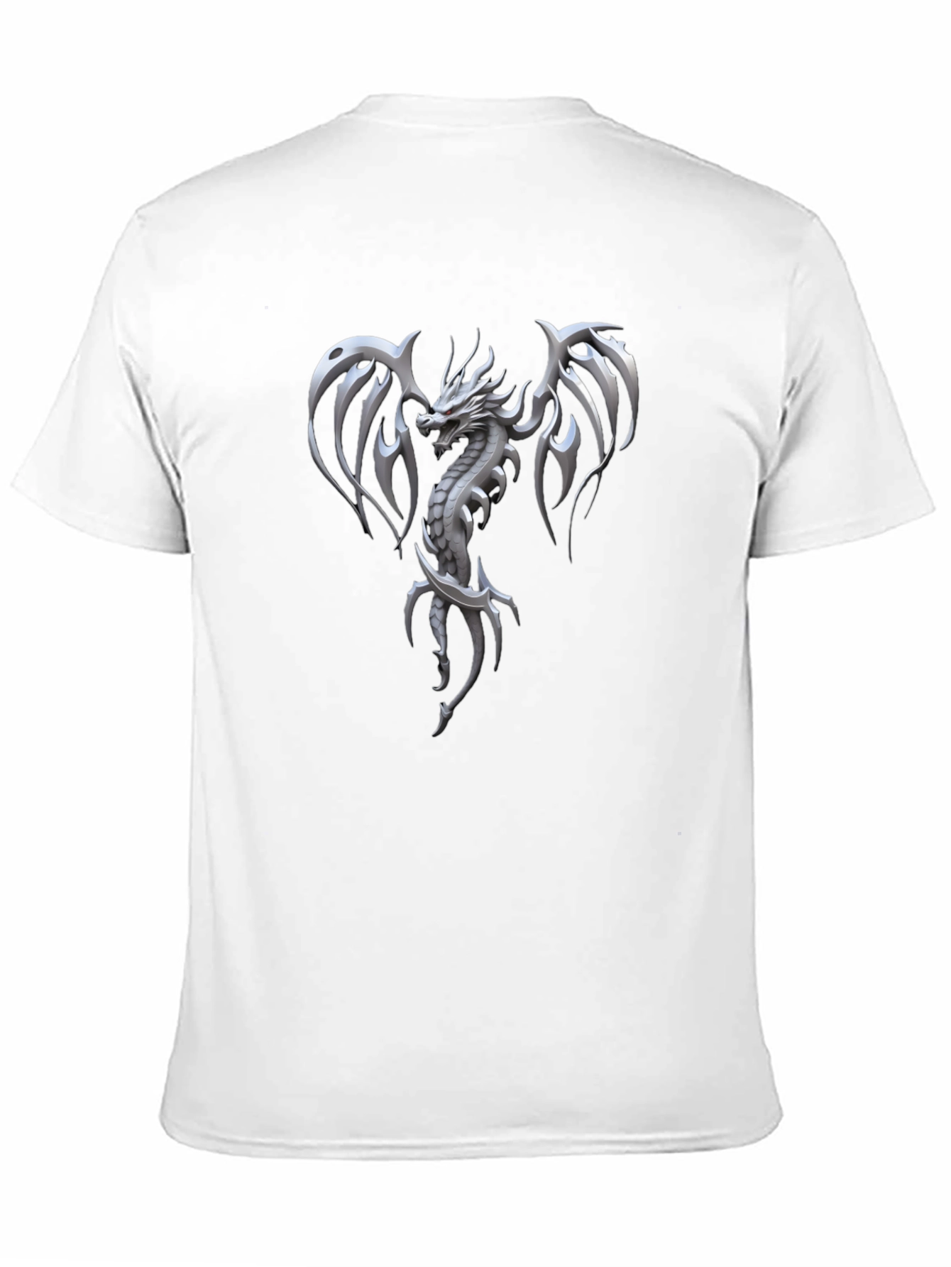 Dragon Graphic Print Men's Black T-Shirt - 11