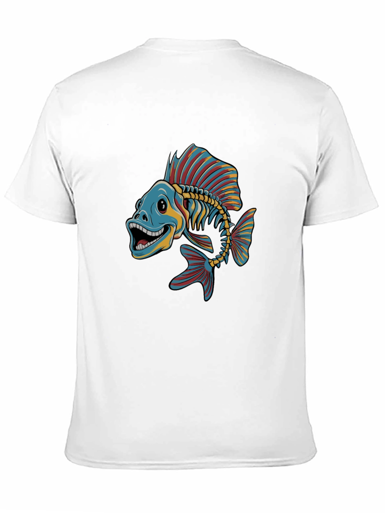 Black Cool Fishbone Graphic Tee - Black Cotton Shirt view 11