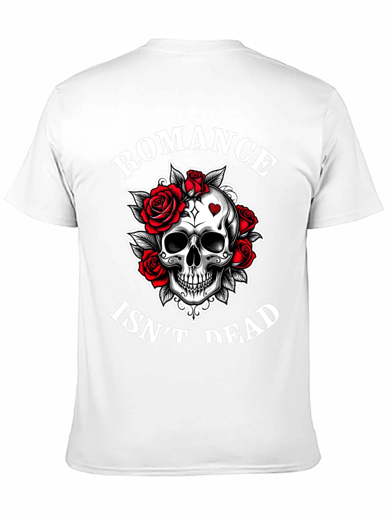 Black Romance Isn't Dead Skull & Roses Graphic T-Shirt view 11