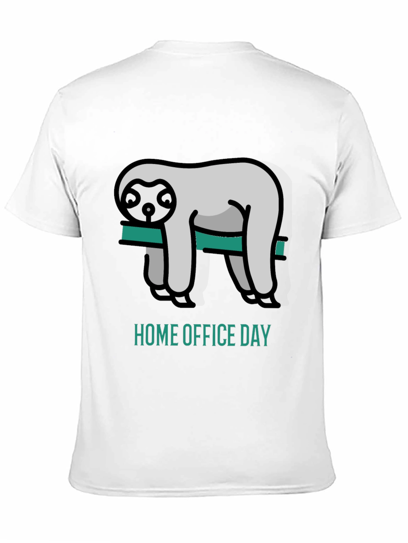 Black Home Office Day Sloth Graphic Tee view 11