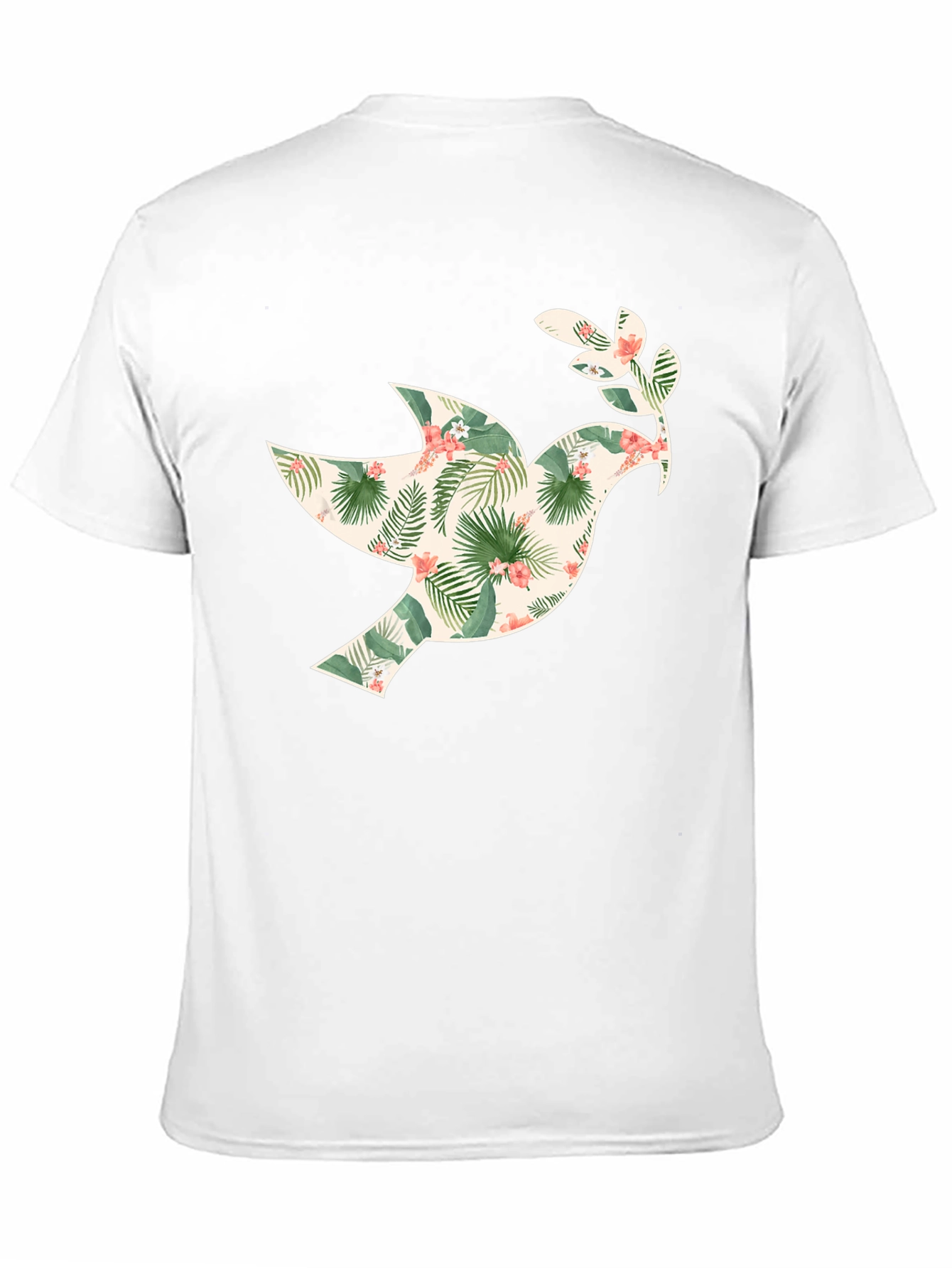 Black Tropical Dove Graphic Tee - Men's Black T-Shirt view 11
