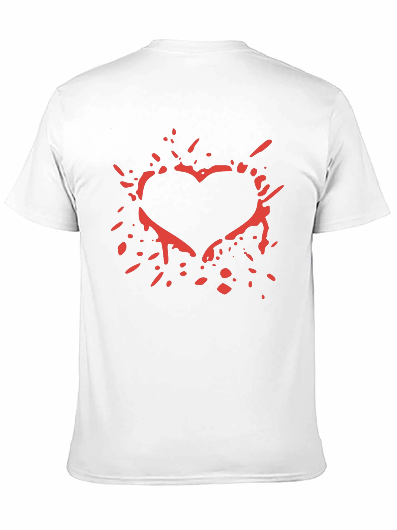 Black Red Splatter Heart Graphic T-Shirt view 11