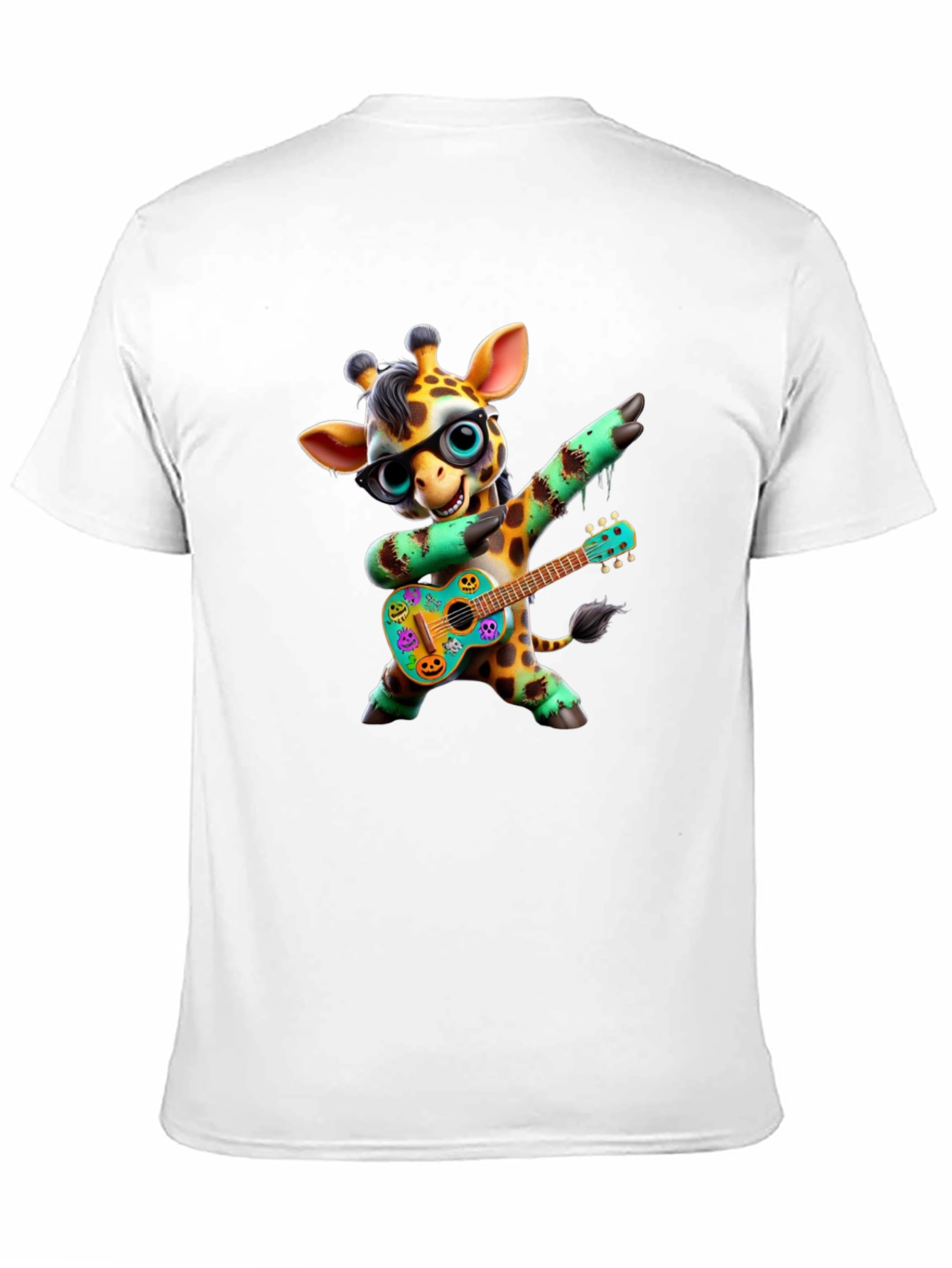 Black Giraffe Guitar Player Graphic Tee - Black view 11