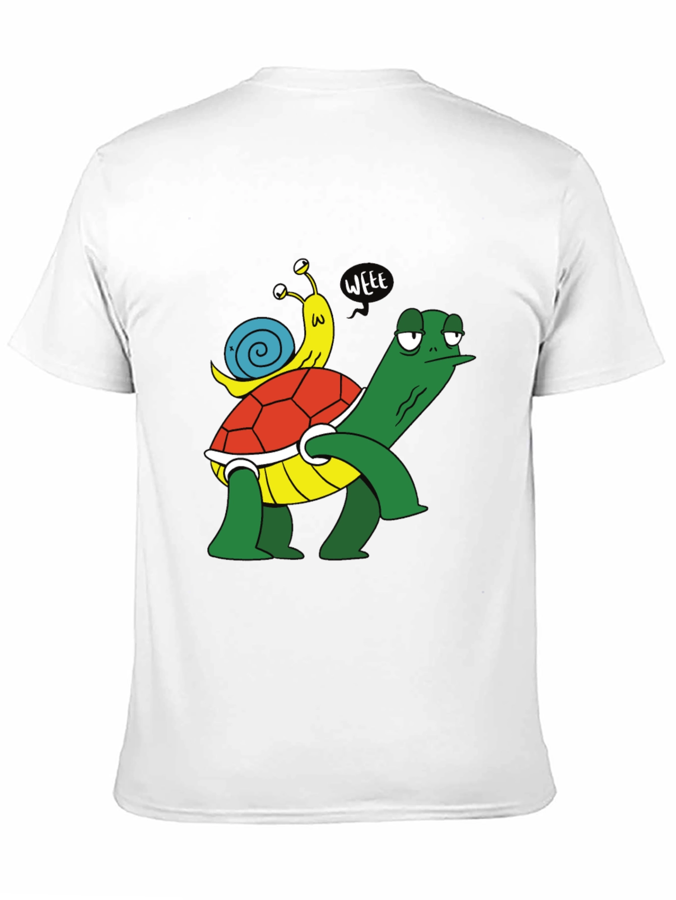 Black Funny Turtle and Snail Cartoon Black T-Shirt view 11