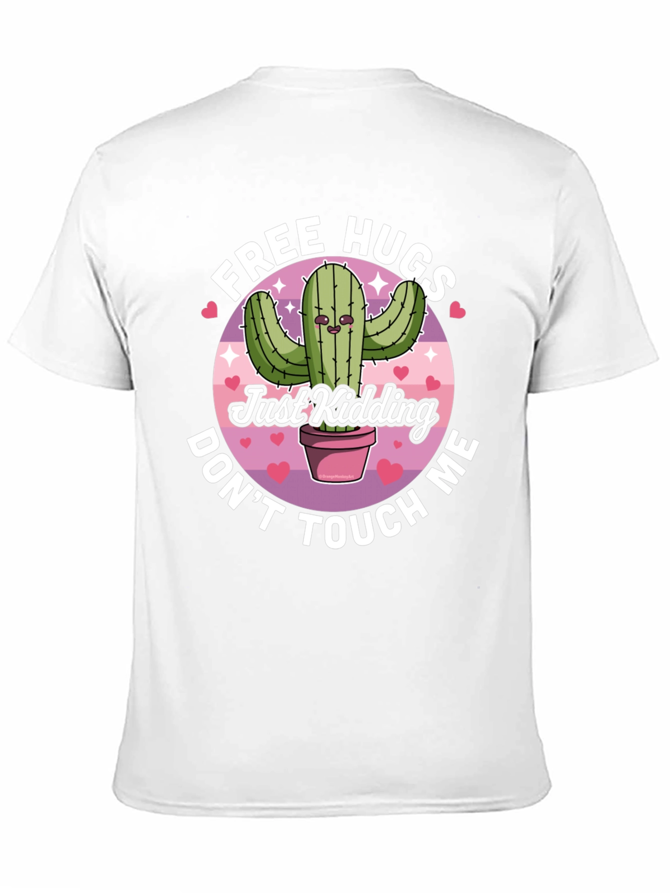 Black Funny Cactus Free Hugs T-Shirt - Don't Touch Me view 11
