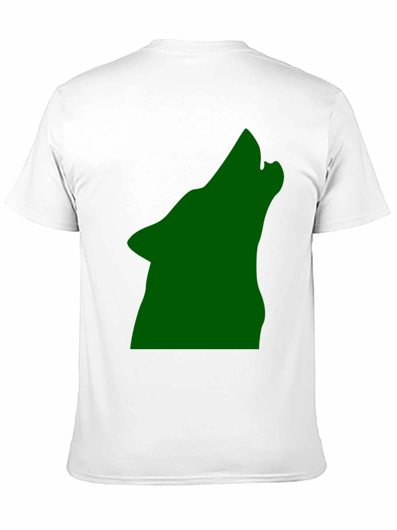 Black Black T-Shirt with Green Howling Wolf Design view 11