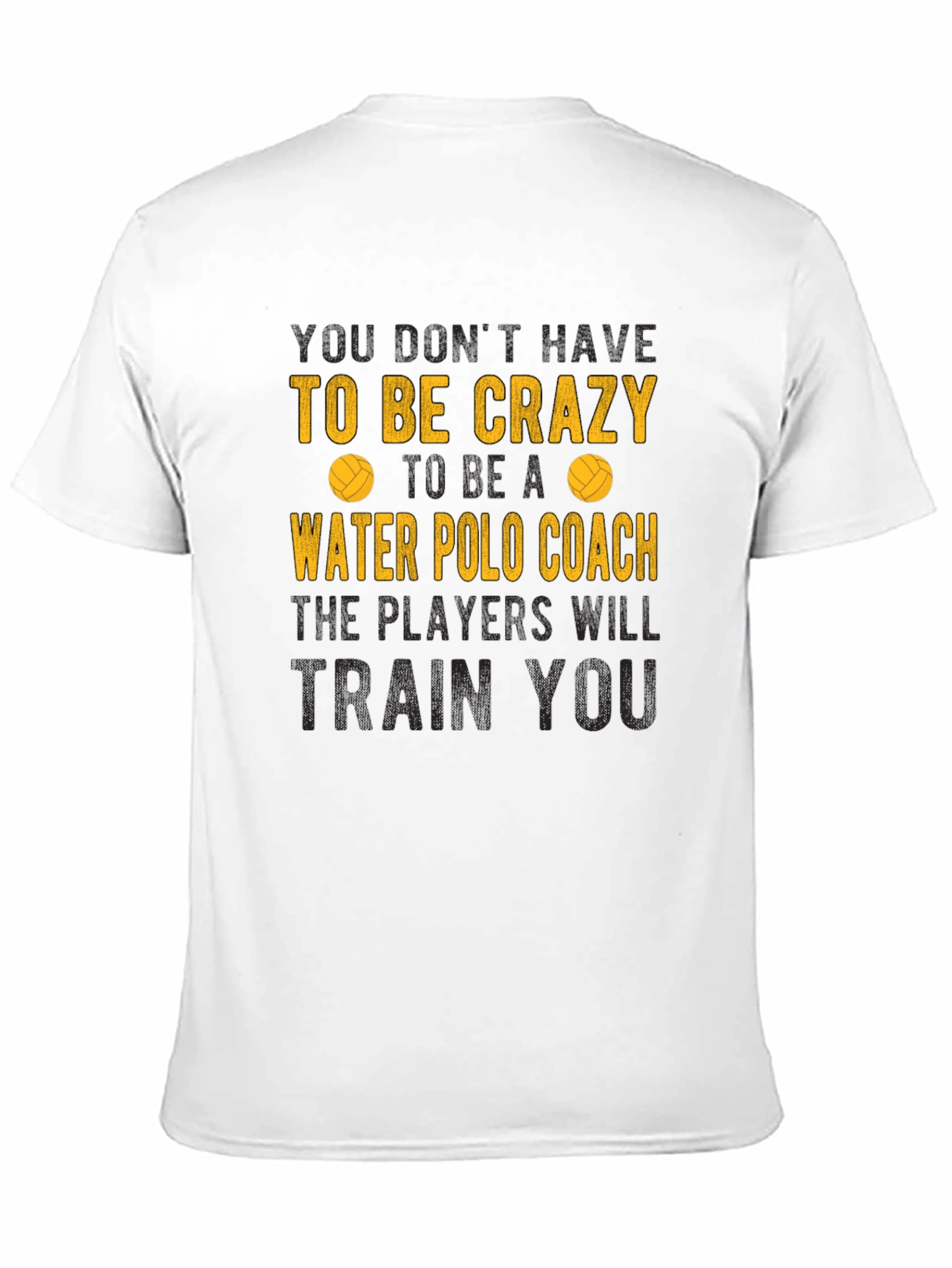Black Crazy Water Polo Coach T-Shirt - Humorous Sportswear view 11