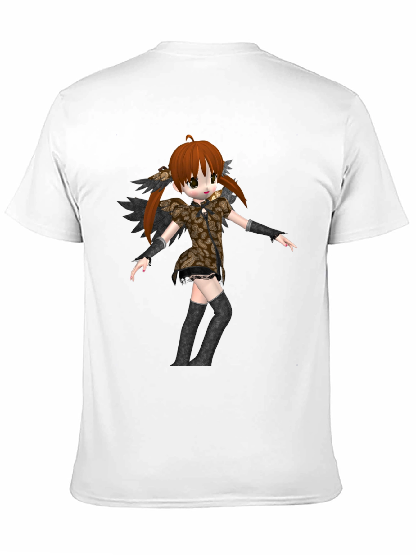 Black Anime Girl Graphic Black T-Shirt view 11