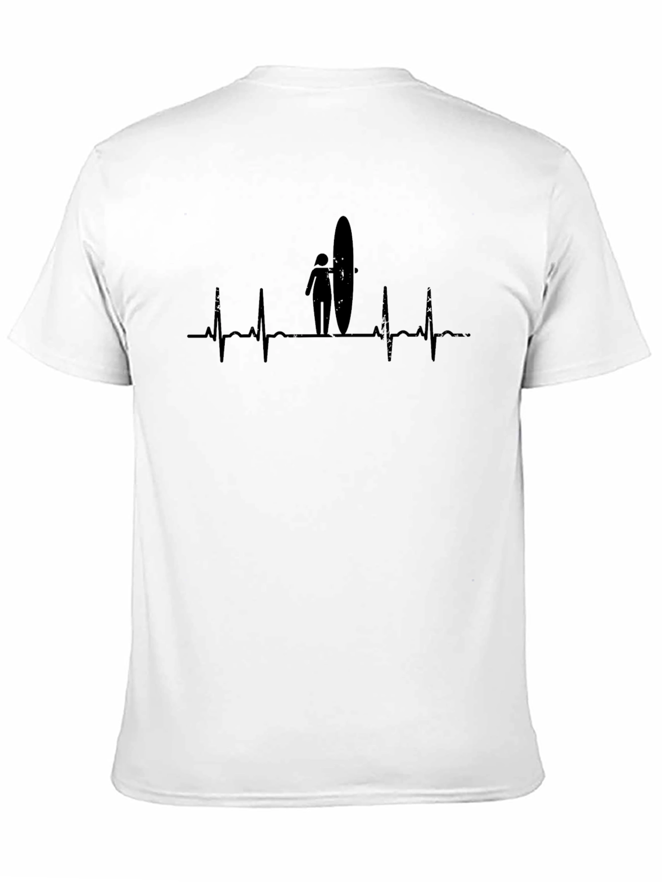 Black Surfer Heartbeat Graphic Tee - Unisex view 11