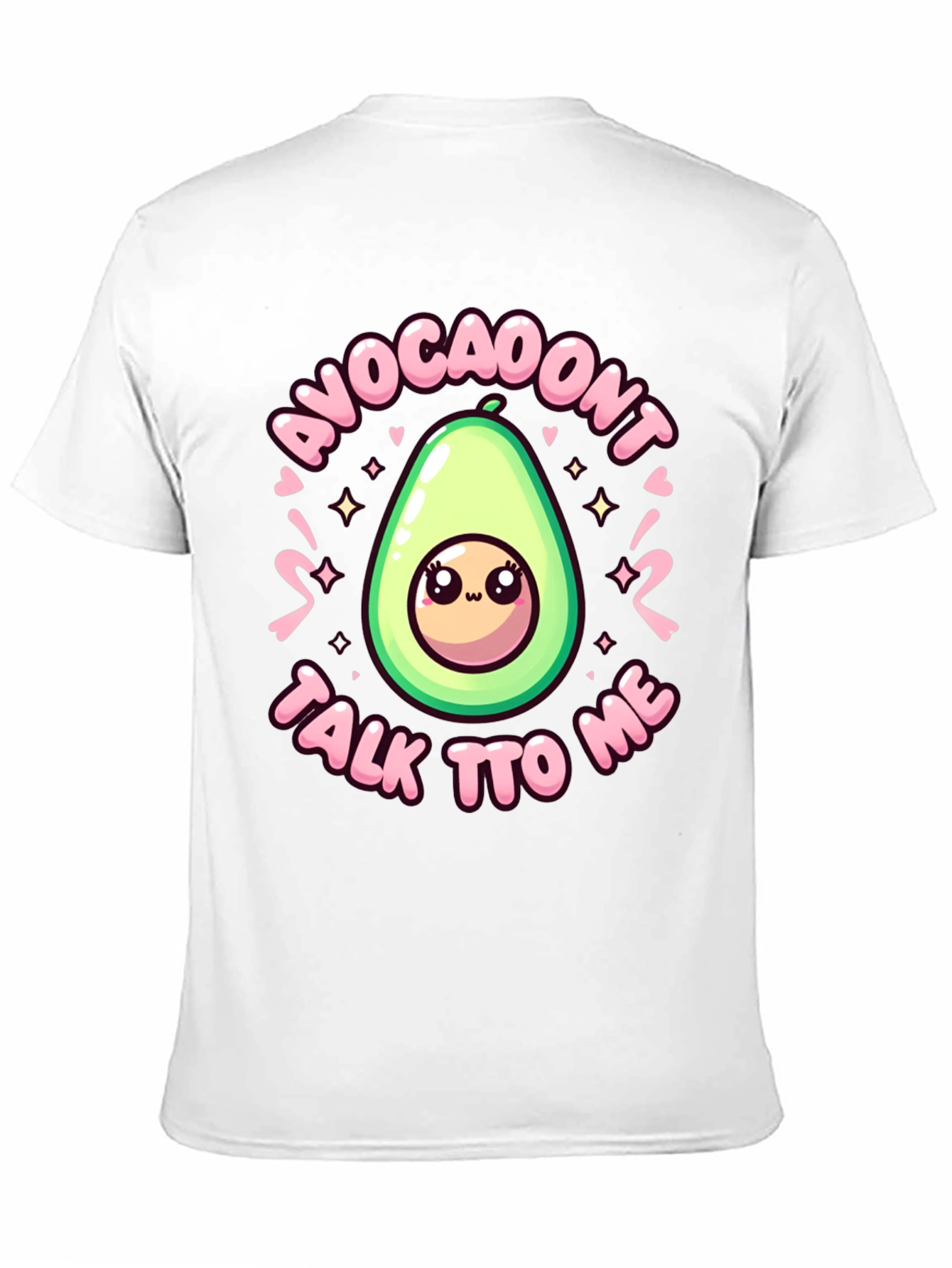 Black Cute Avocado Cartoon S'Avoca-Don't Talk To Me Black T-Shirt view 11