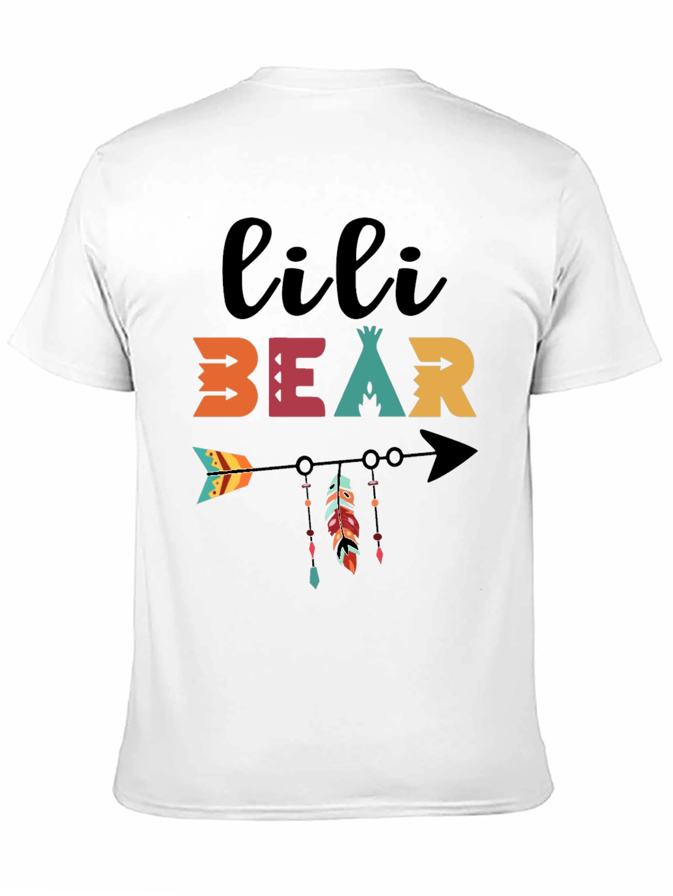 Black Lili Bear Arrow Graphic Tee - Black Cotton Blend Shirt view 11