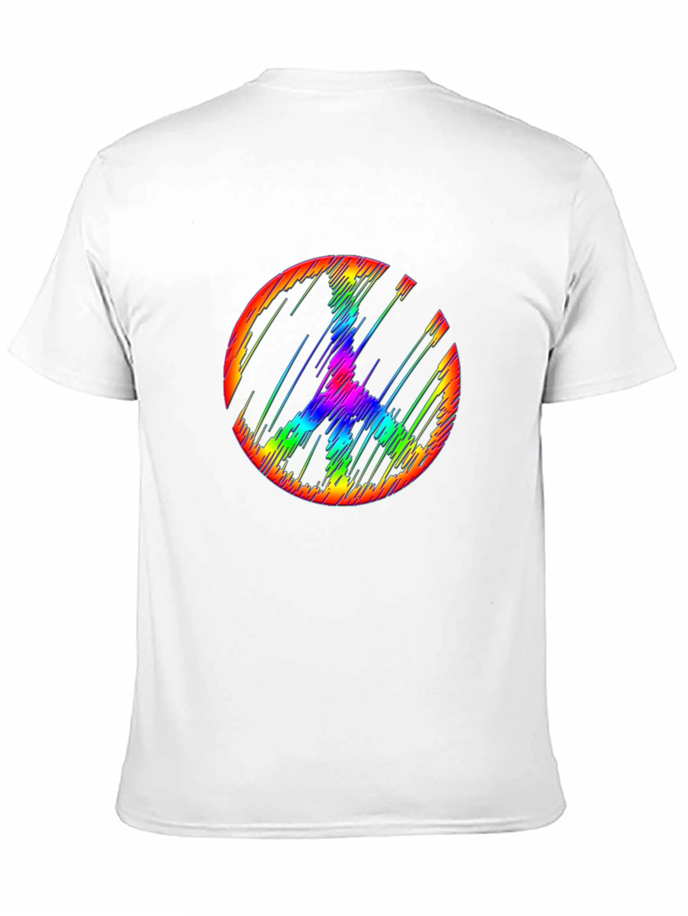 Black Rainbow Peace Sign Graphic Tee - Mens Black T-Shirt view 11
