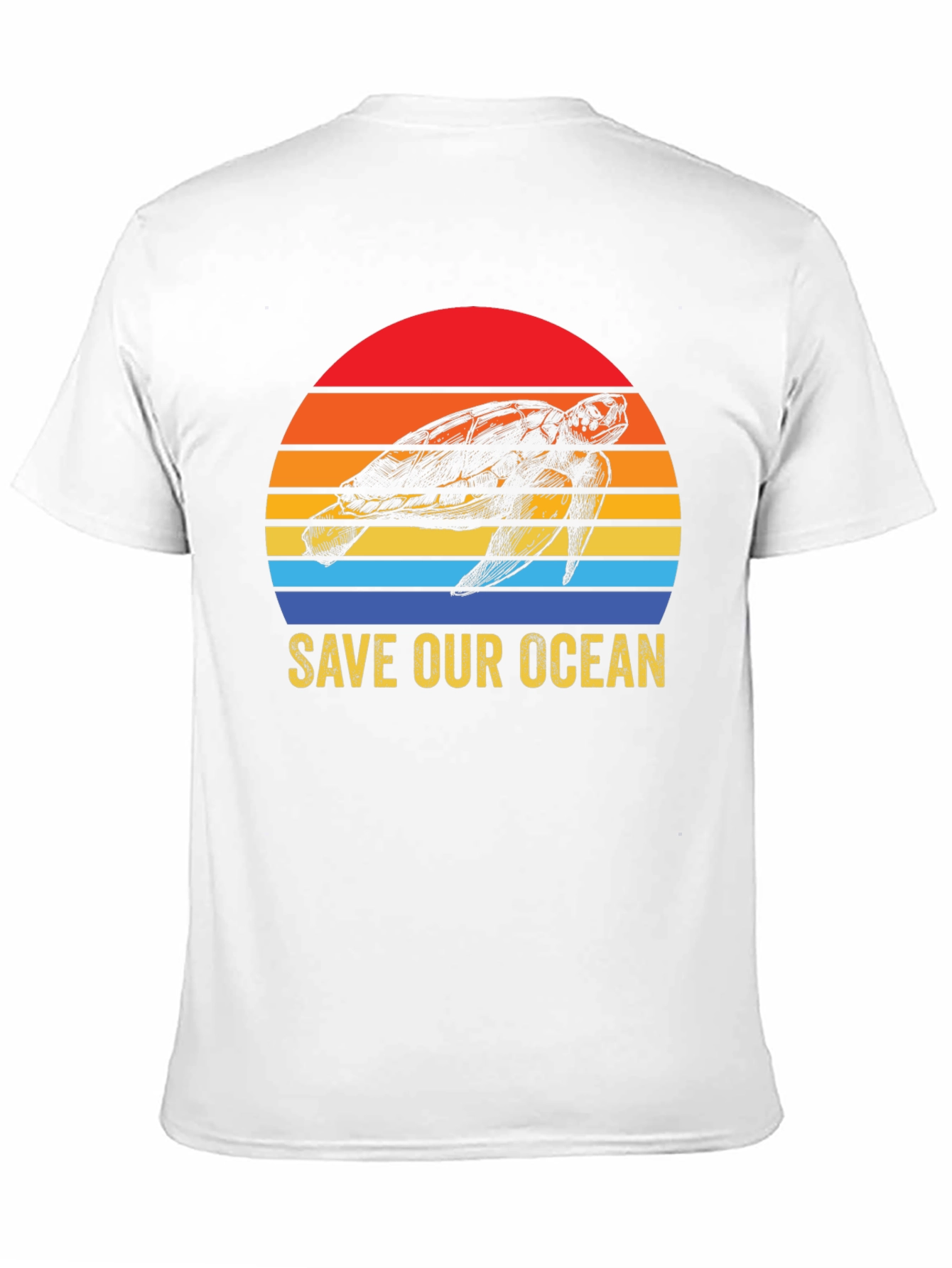 Black Save Our Ocean Turtle Graphic T-Shirt view 11