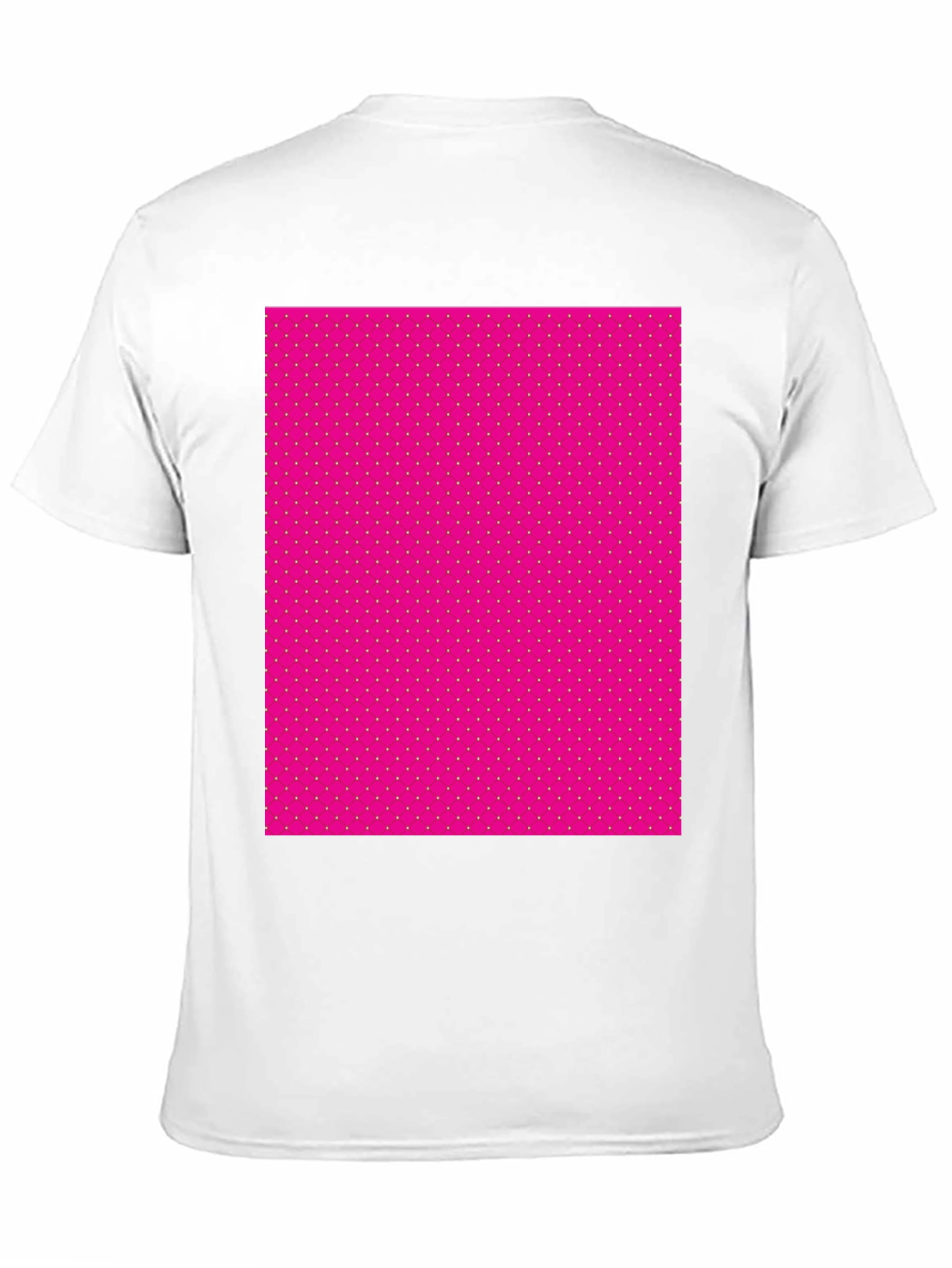 Black Men's Black T-Shirt with Pink Polka Dot Pattern view 11