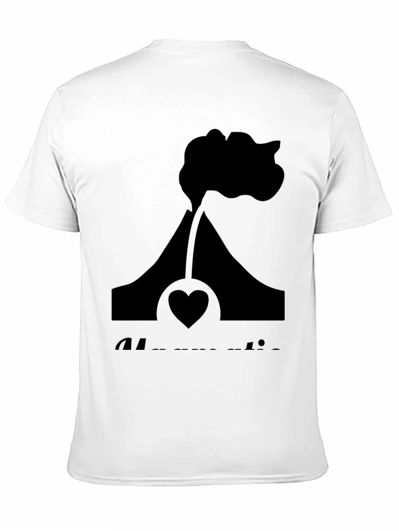 Black Volcano Heart Graphic Tee - Black Casual Shirt view 11