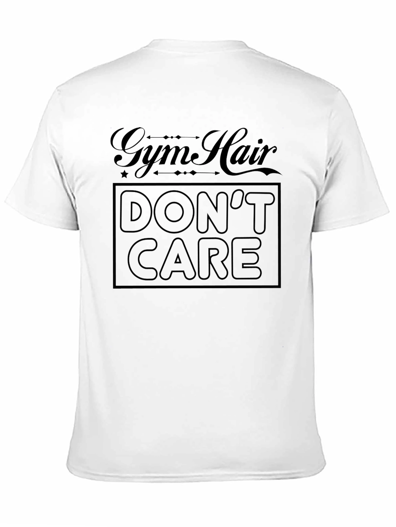 Black Gym Hair Don't Care Black T-Shirt view 11