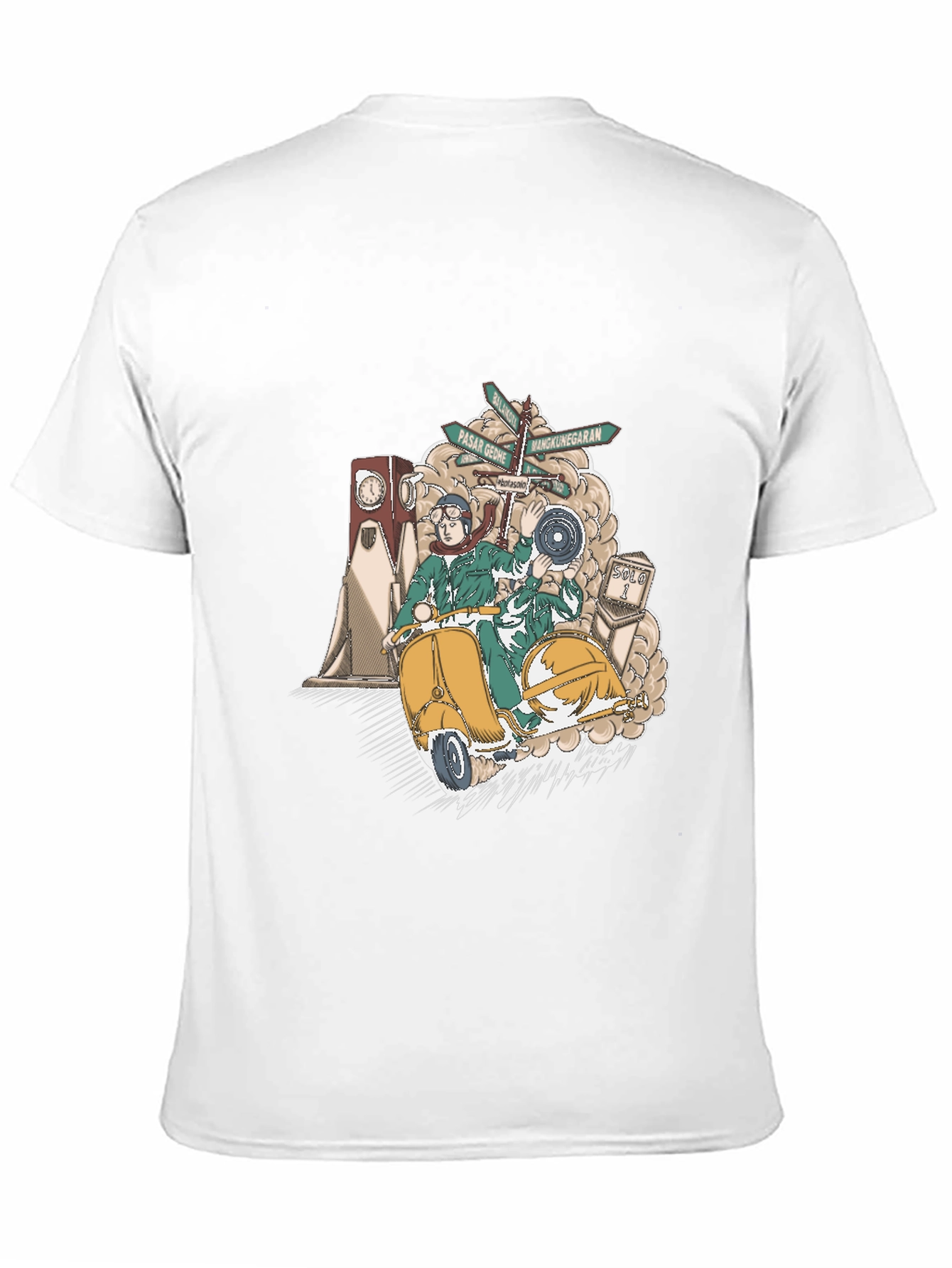 Black Vintage Scooter Graphic Tee - Retro Style view 11