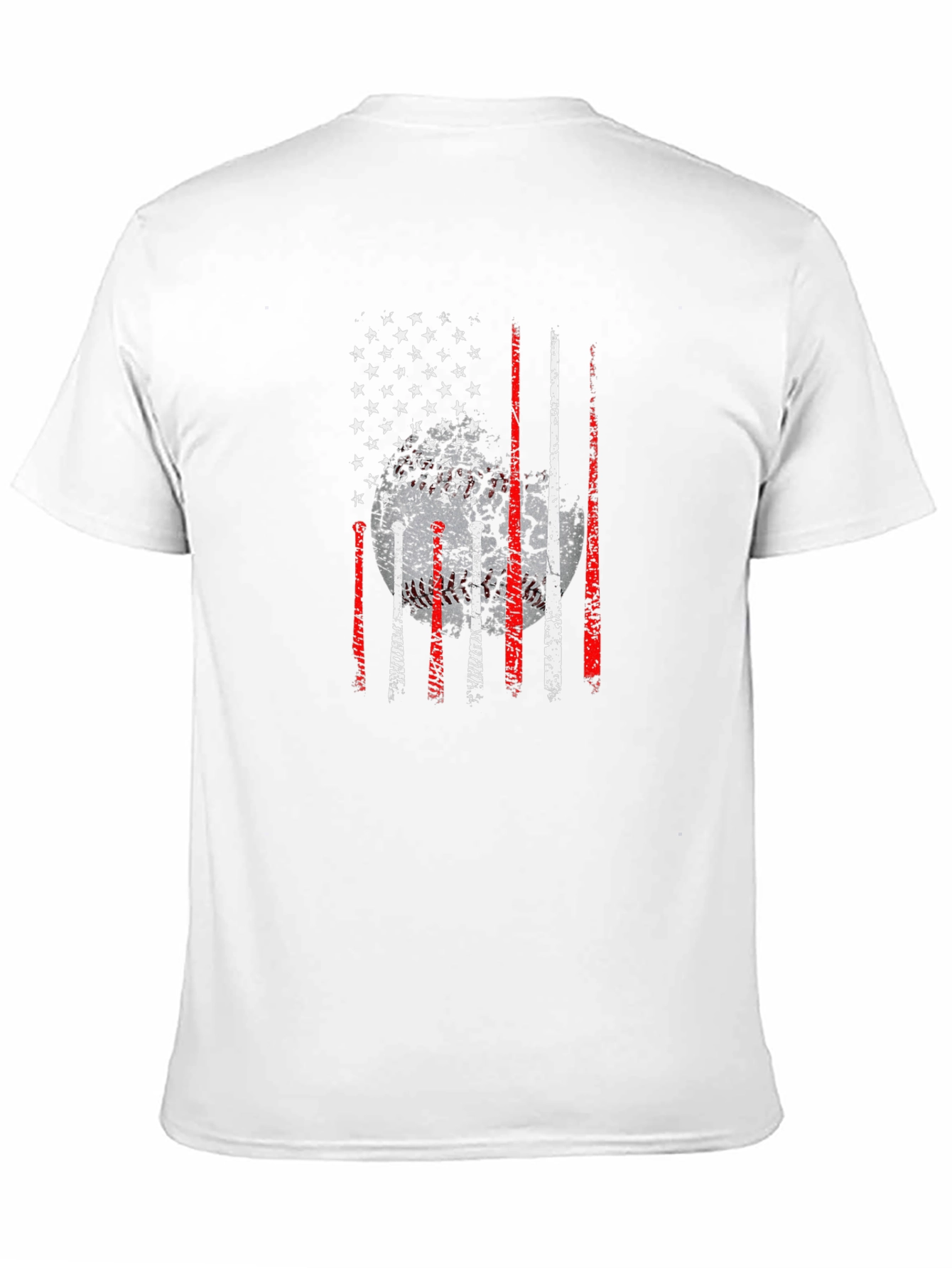 Black Baseball USA Flag Graphic T-Shirt view 11
