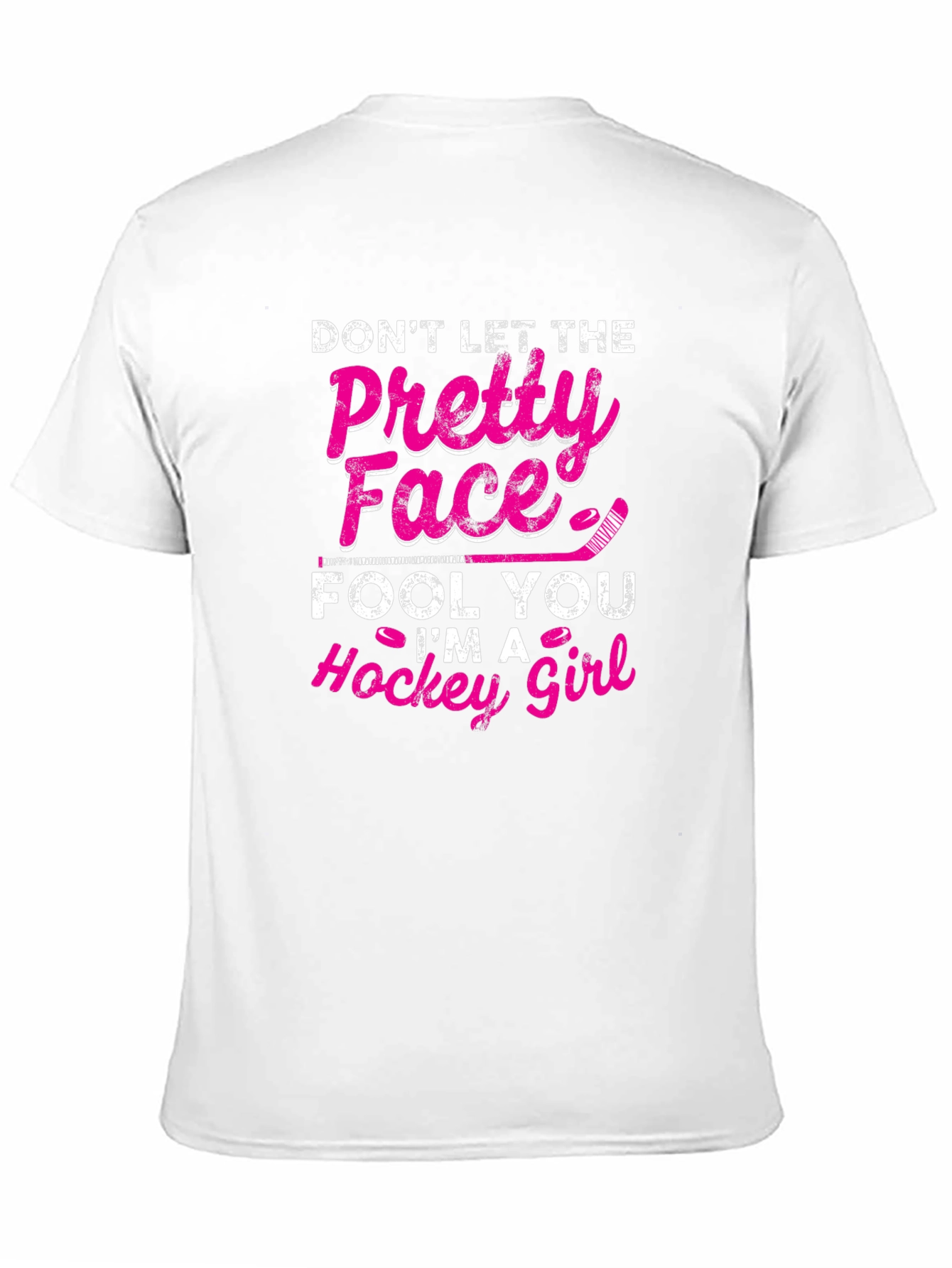 Black Hockey Girl T-Shirt - Don't Let The Pretty Face Fool You view 11