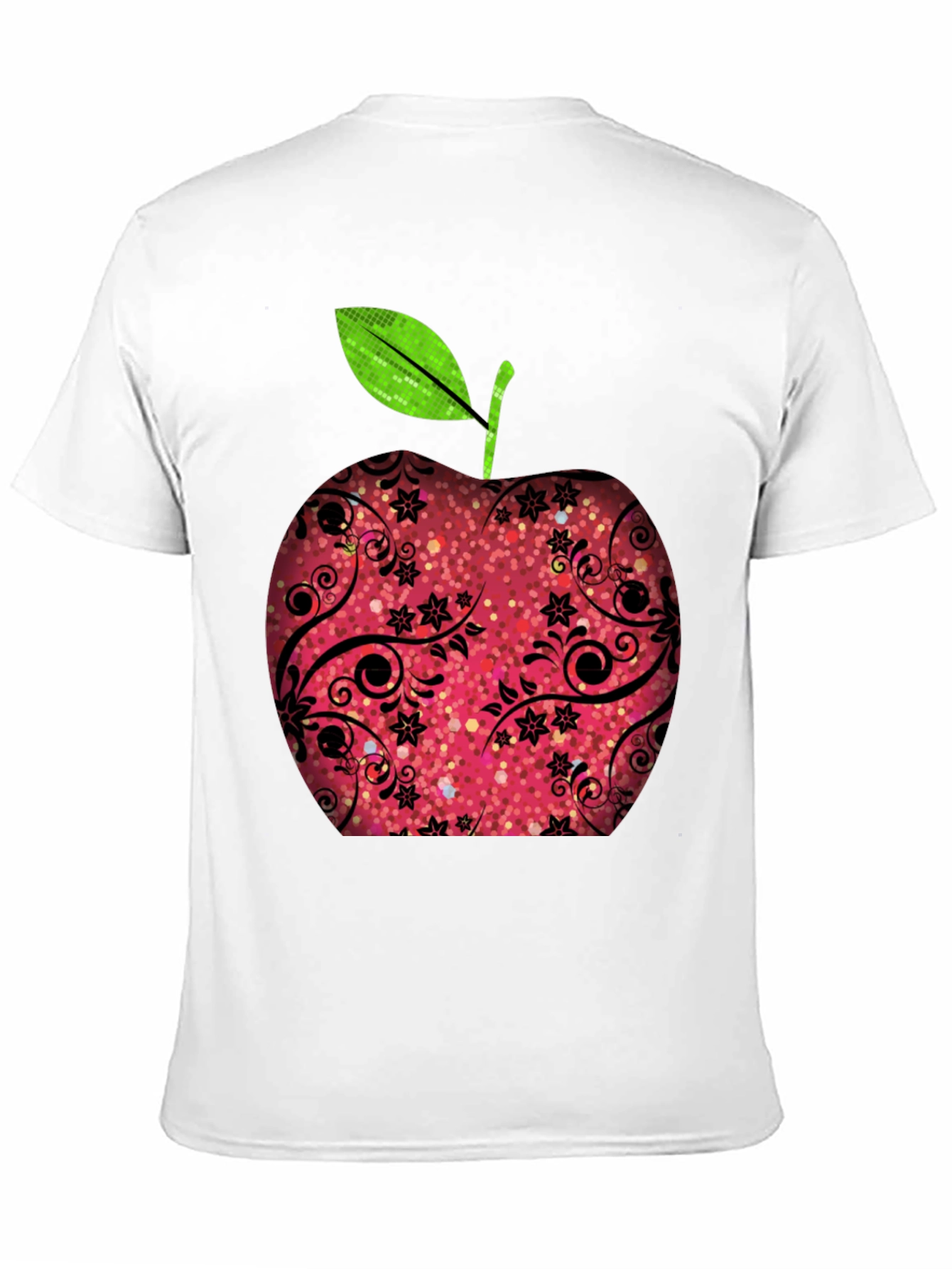 Black Apple Graphic Print Black T-Shirt view 11