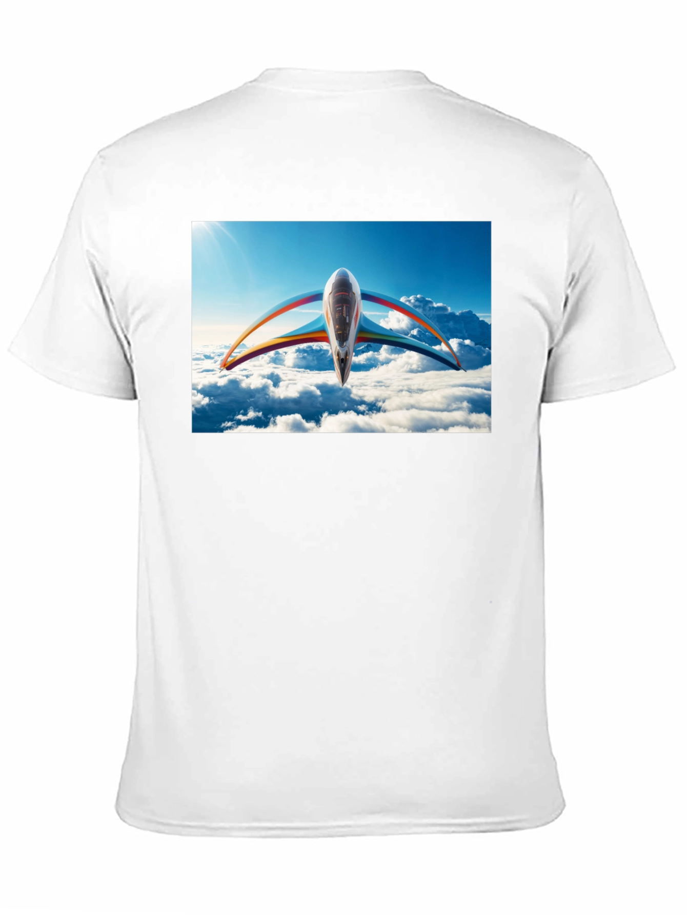 Black Futuristic Plane Graphic T-Shirt view 11