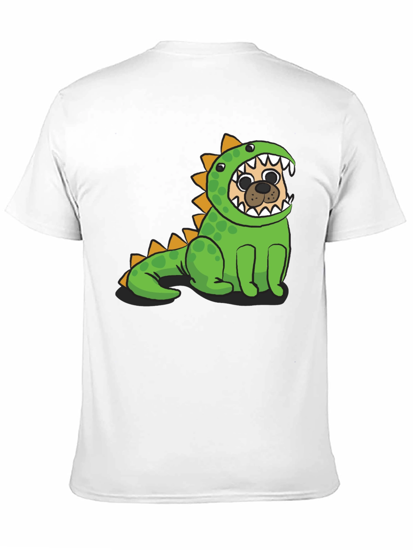 Black Pug in Dino Costume Graphic T-Shirt view 11