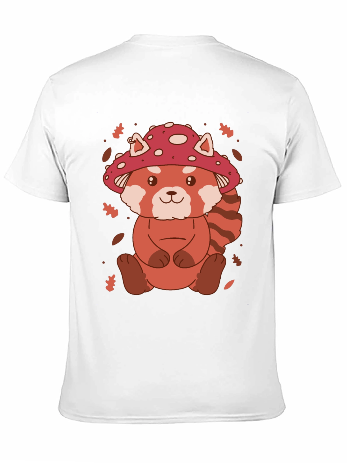 Black Mushroom Red Panda Graphic Tee view 11