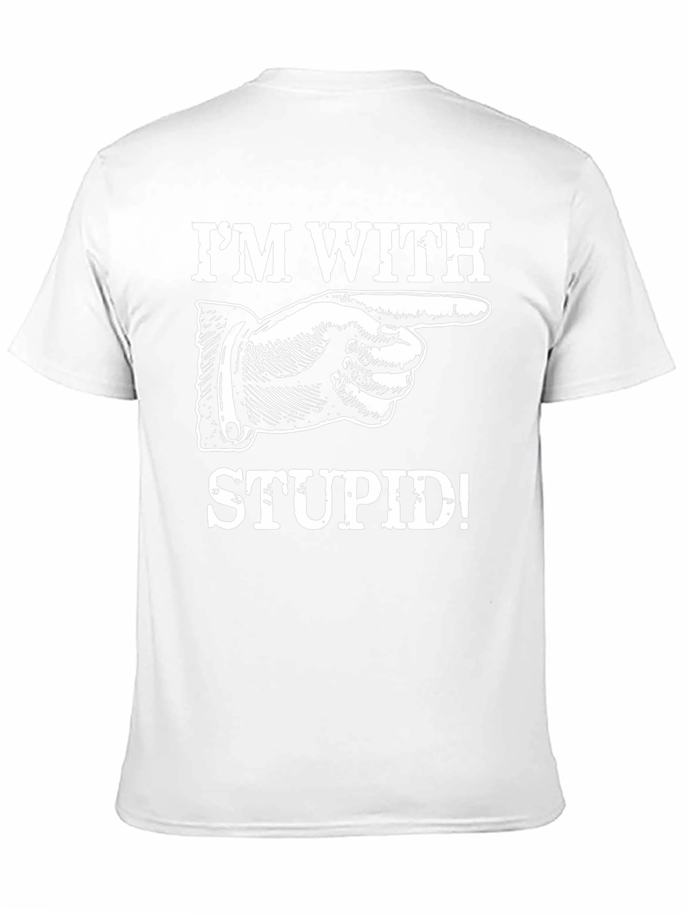 Black I'm With Stupid Graphic T-Shirt - Pointing Finger Design view 11