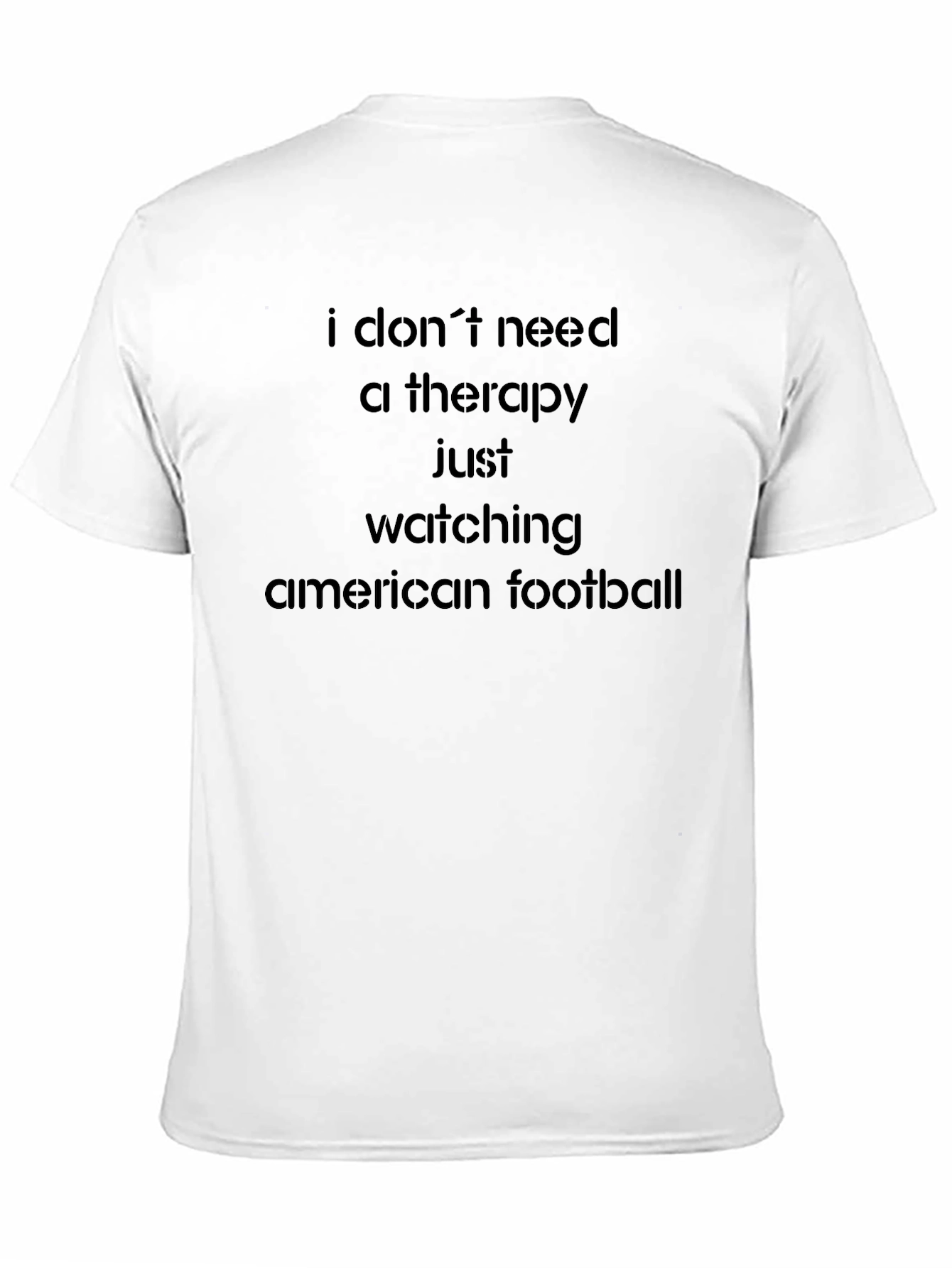 Black American Football Therapy T-Shirt view 11